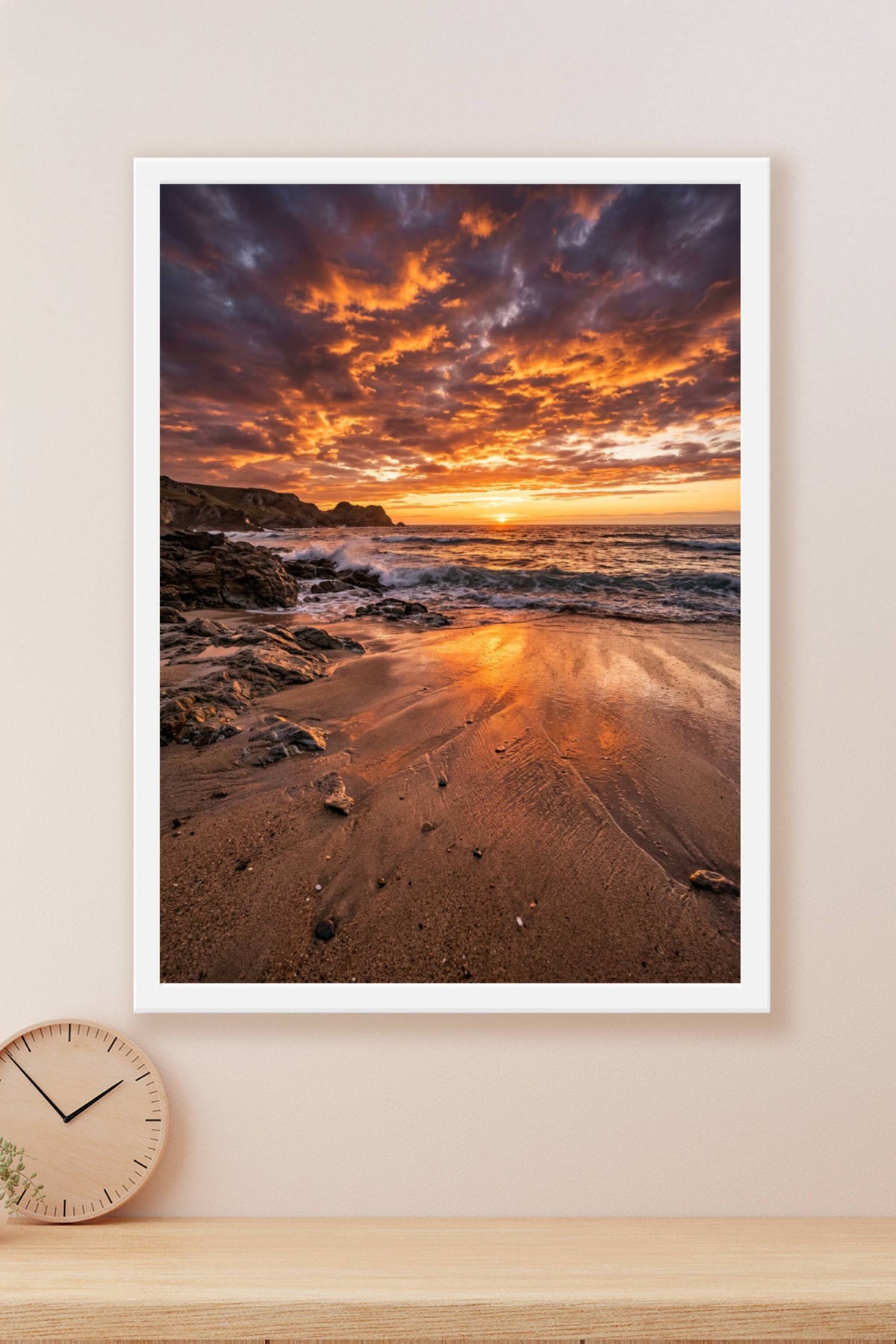 Affiche Coucher de soleil, poster ciel orangé
