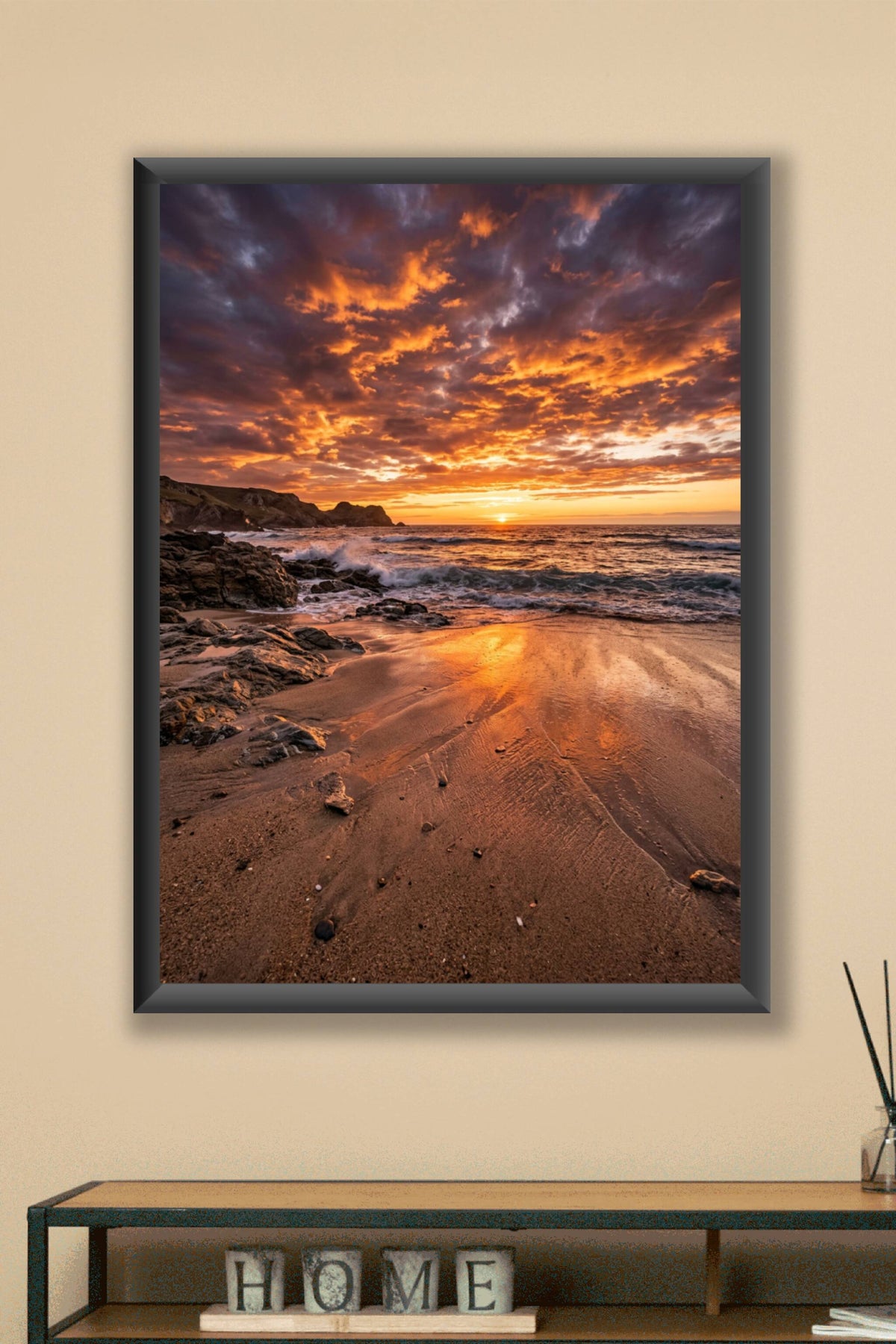 Affiche Coucher de soleil, poster ciel orangé