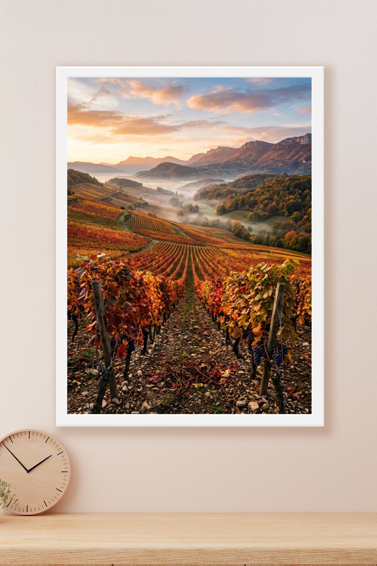 Affiche de vignes, poster paysage d'automne