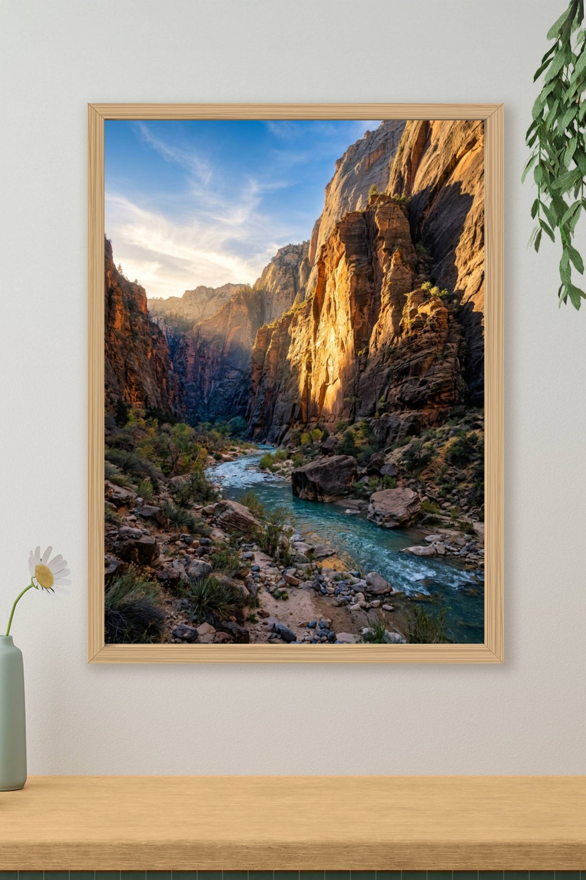 Affiche de Zion, poster canyon et rivière