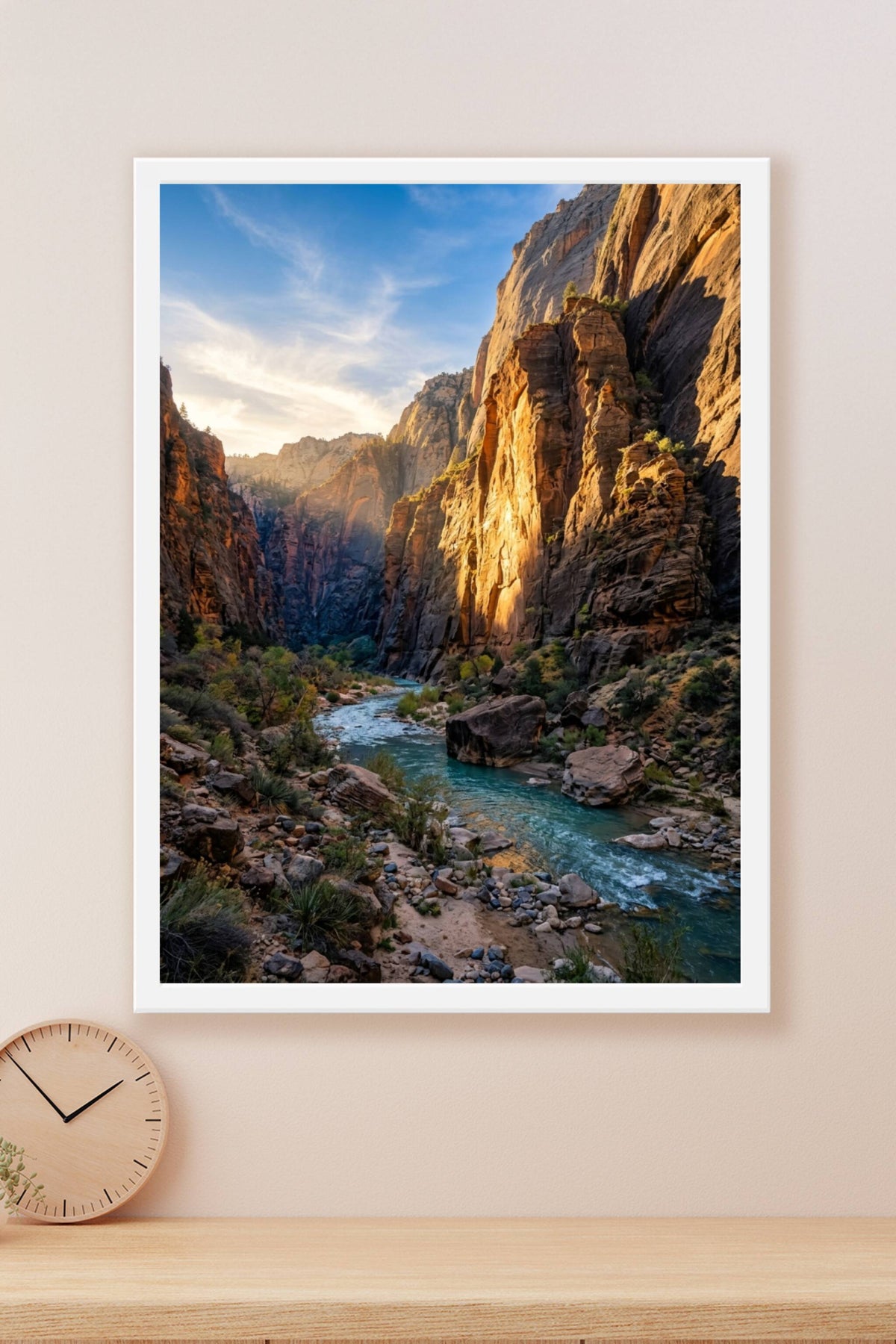 Affiche de Zion, poster canyon et rivière