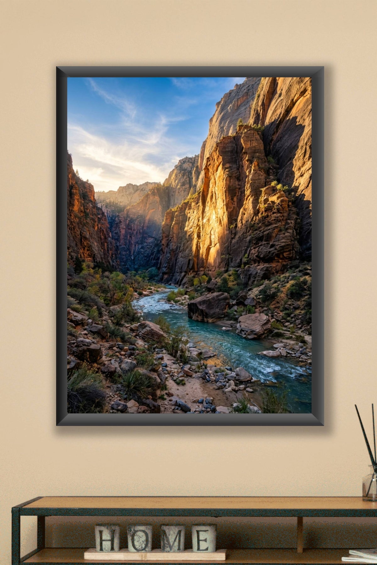 Affiche de Zion, poster canyon et rivière