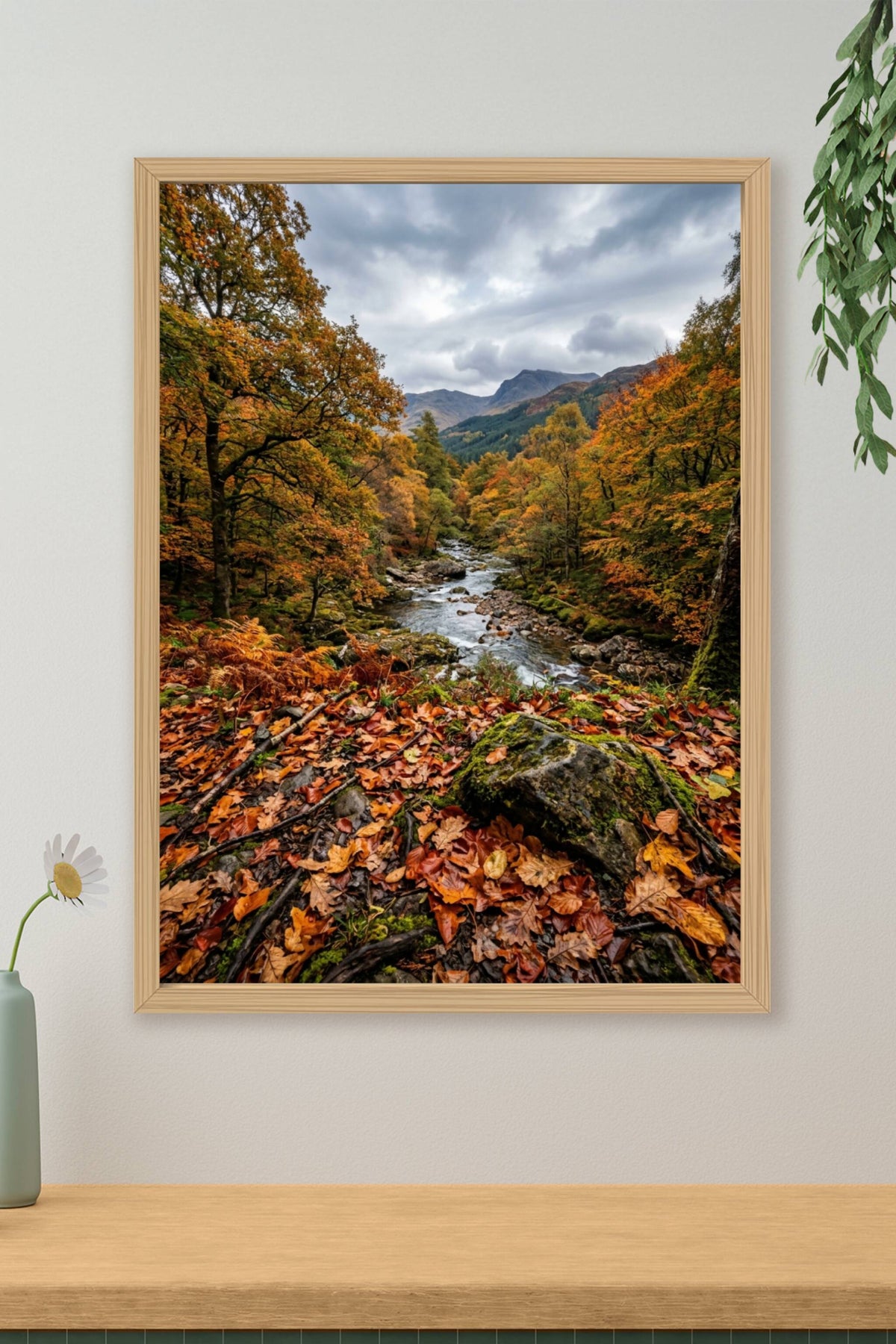 Affiche de forêt d'automne, poster rivière