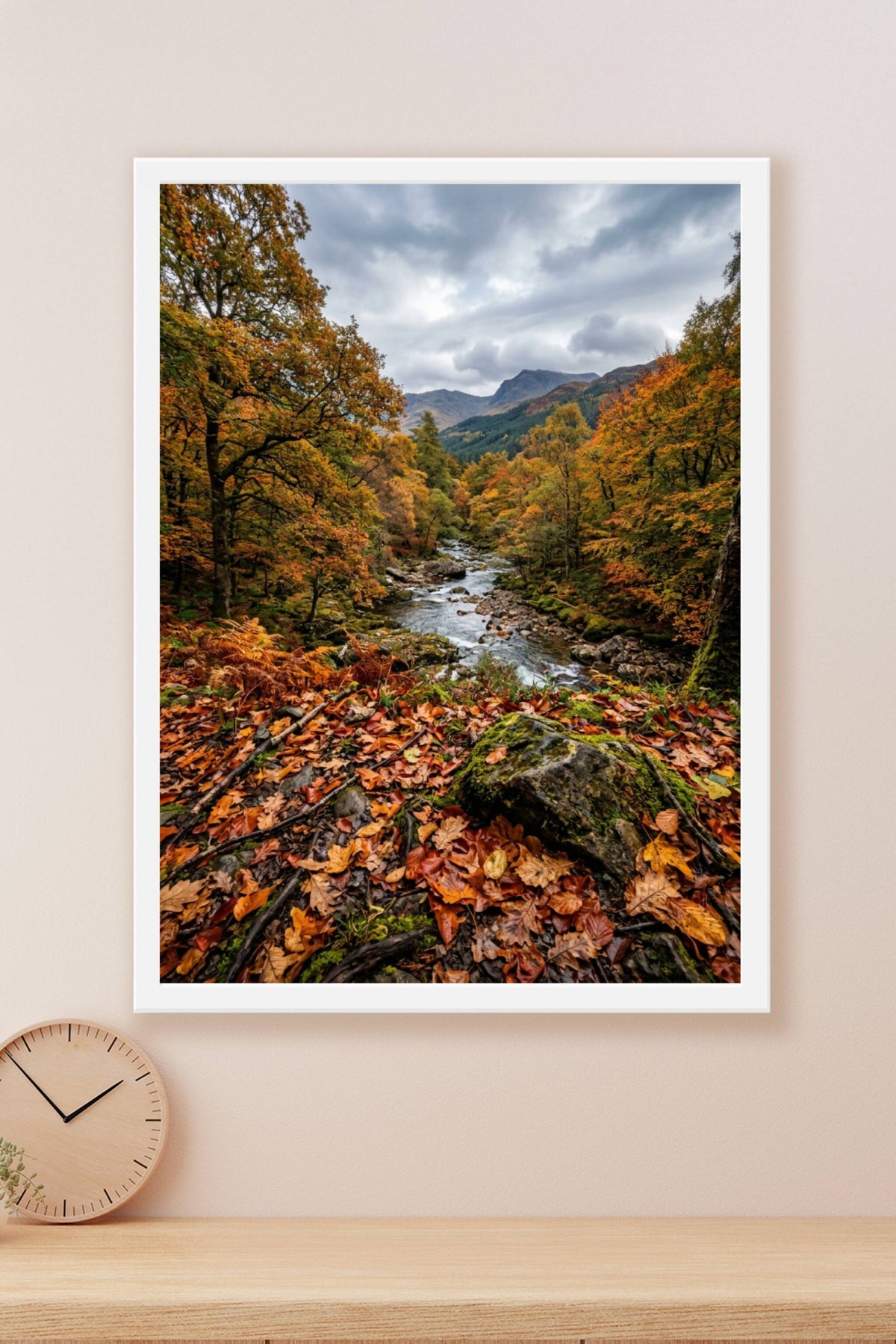 Affiche de forêt d'automne, poster rivière