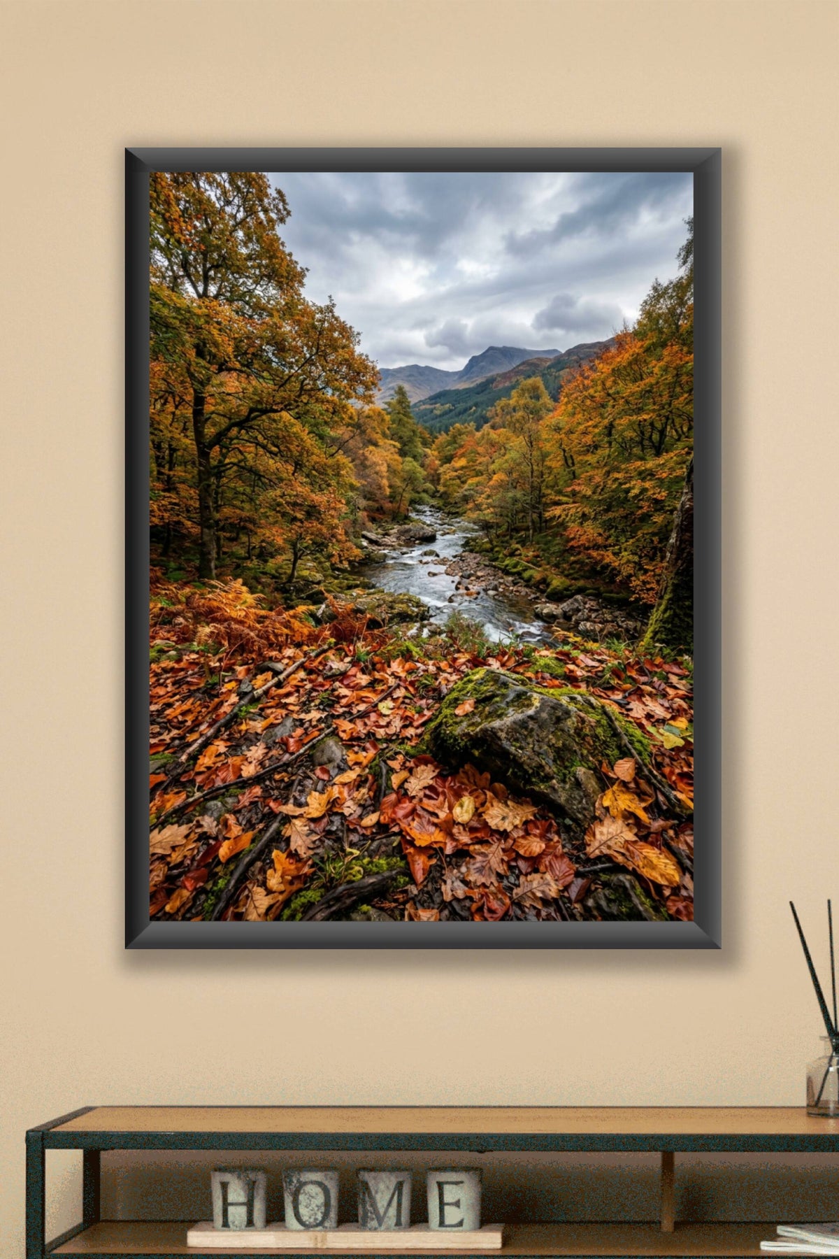 Affiche de forêt d'automne, poster rivière