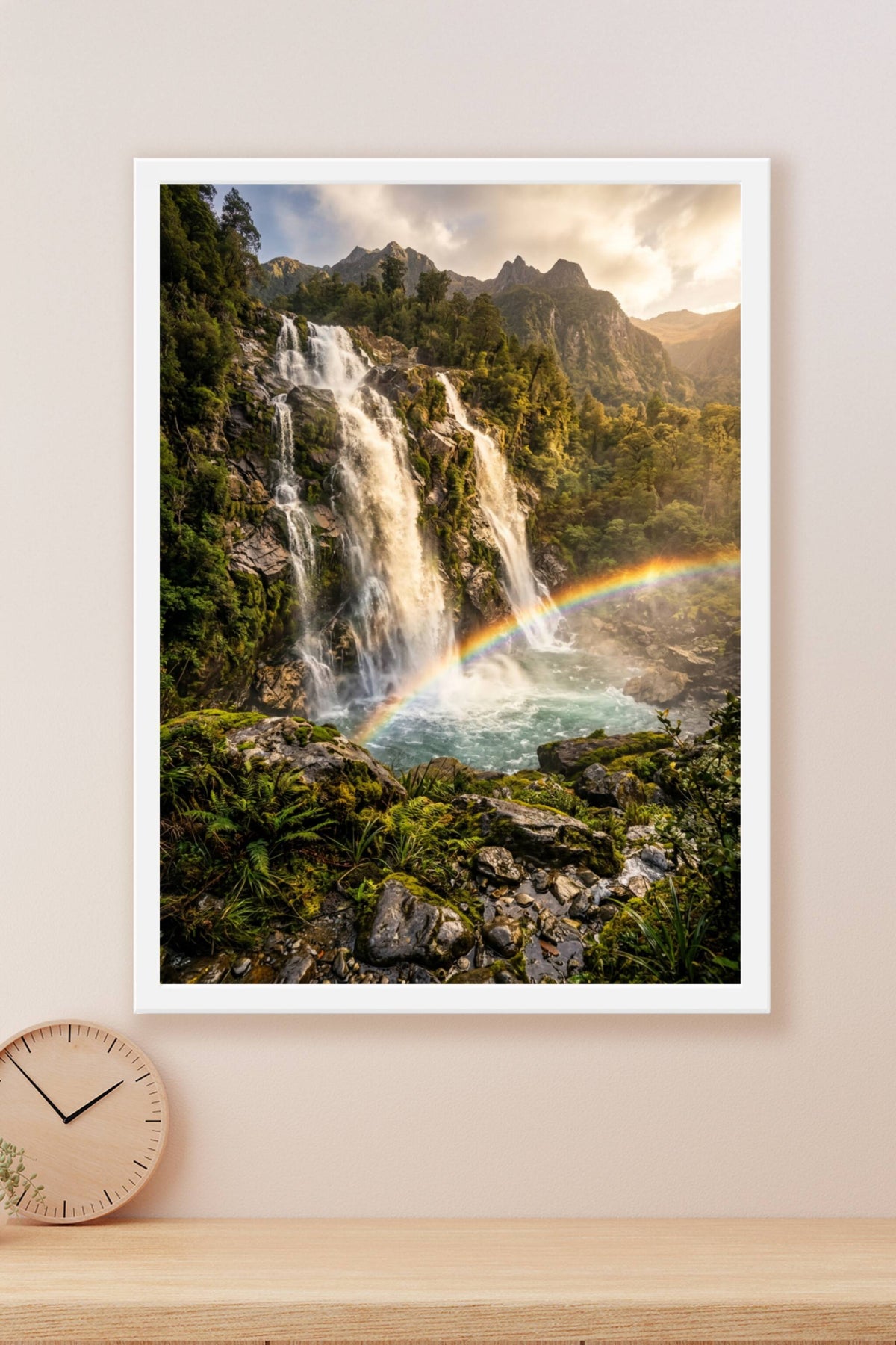 Affiche de cascade, poster arc-en-ciel