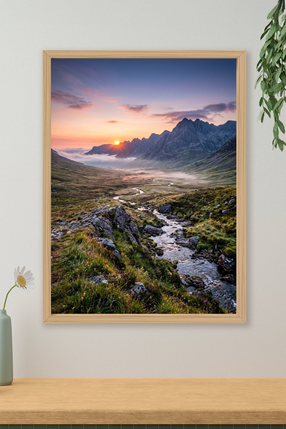 Affiche Montagne, poster lever de soleil