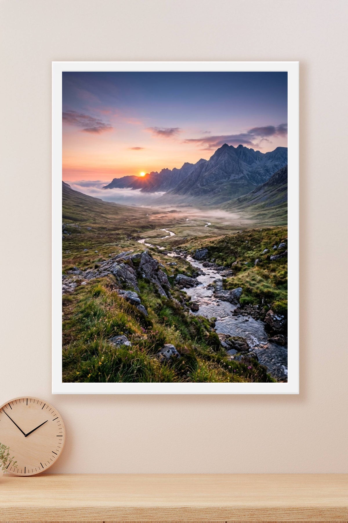 Affiche Montagne, poster lever de soleil