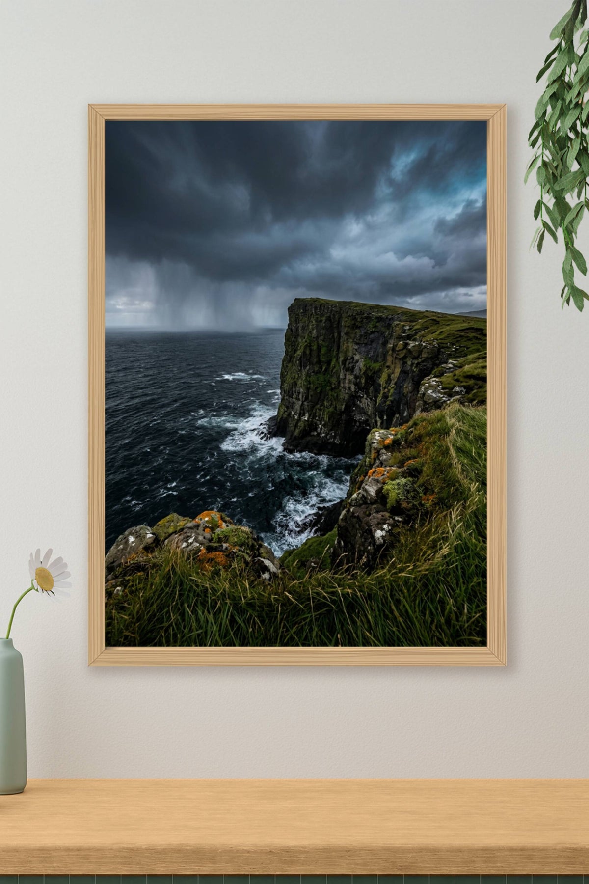 Affiche des îles Féroé, poster falaises