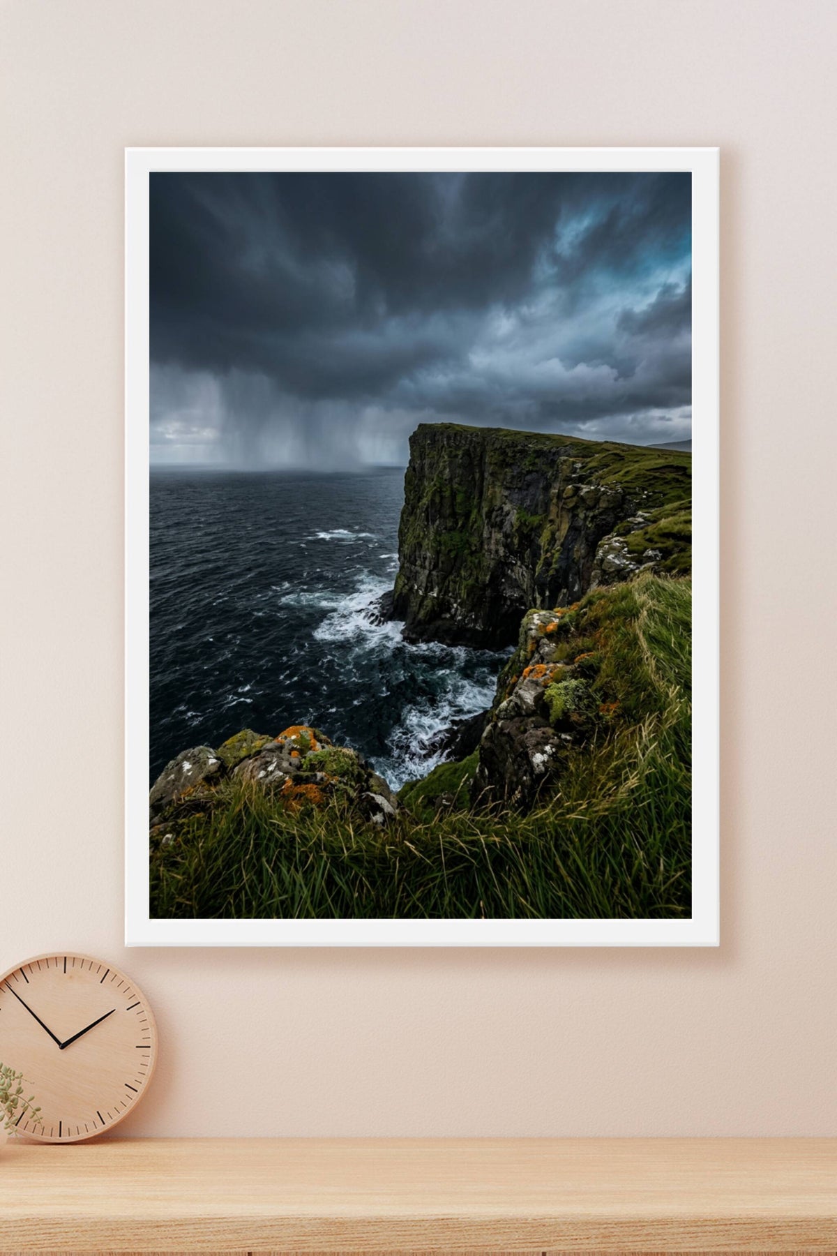 Affiche des îles Féroé, poster falaises