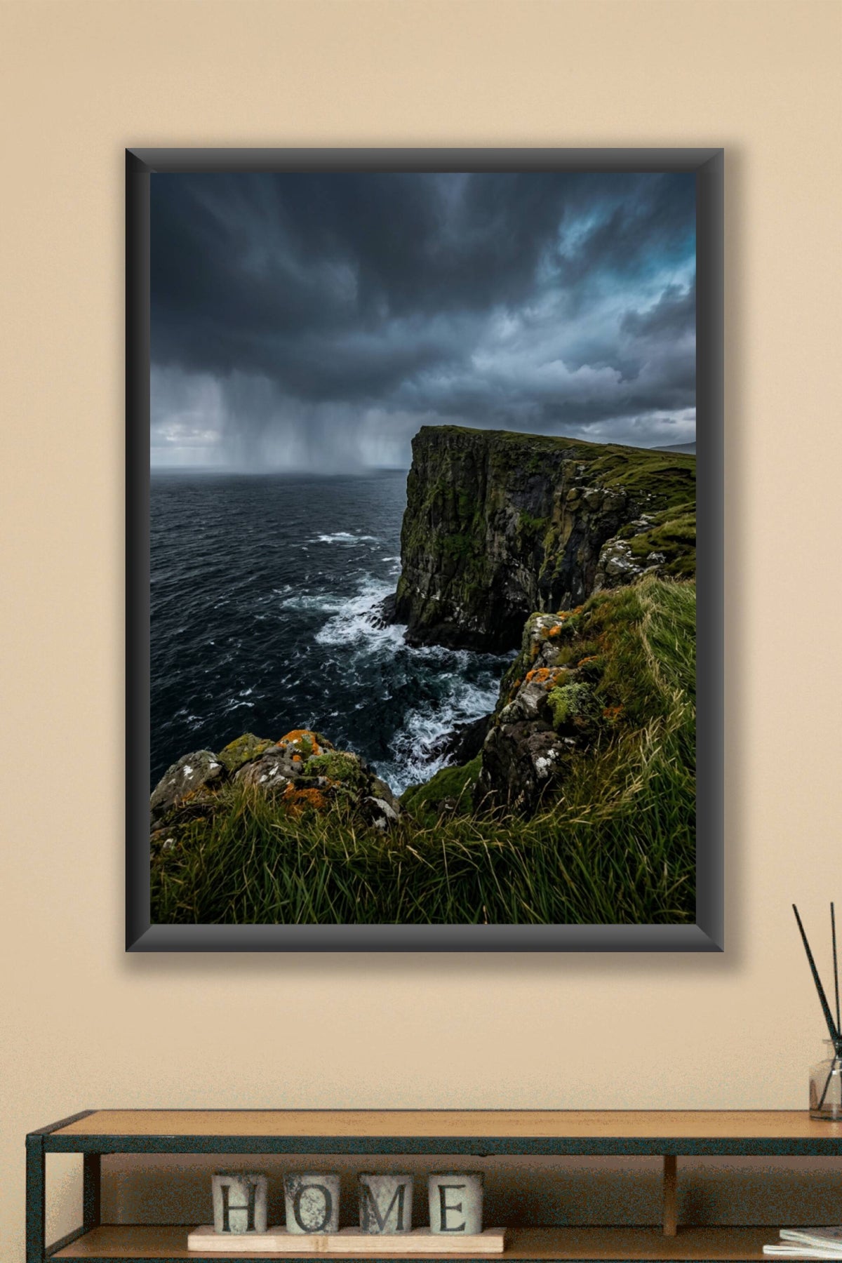 Affiche des îles Féroé, poster falaises