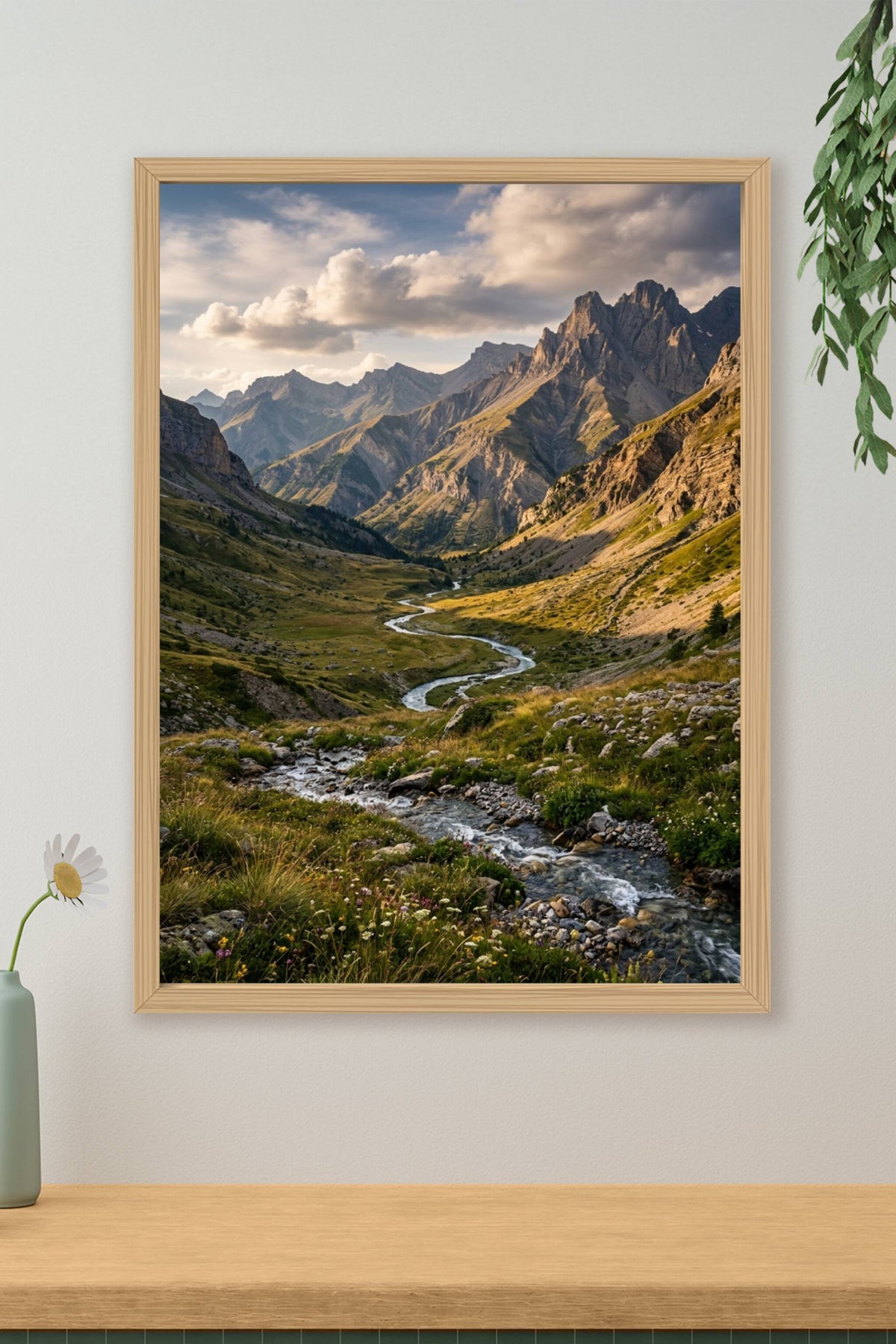 Affiche de Montagne, poster vallée alpine
