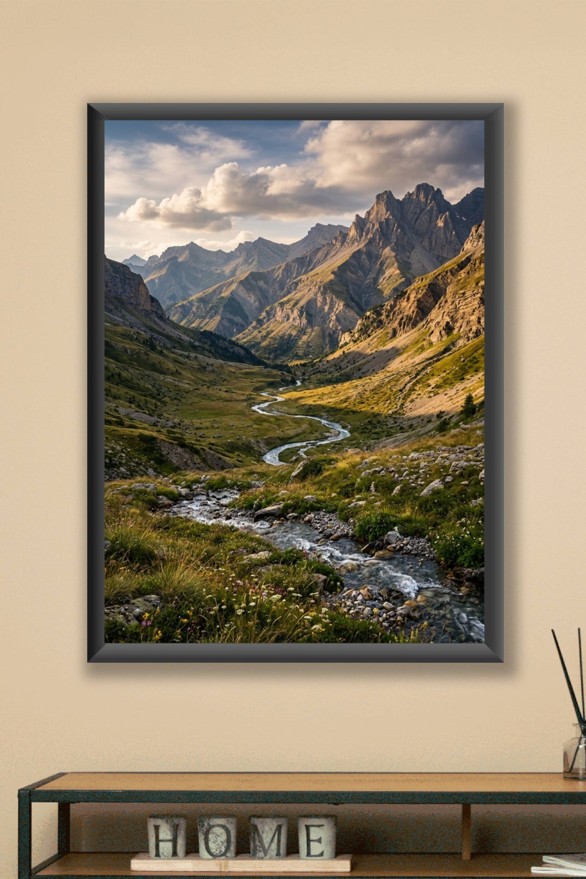 Affiche de Montagne, poster vallée alpine
