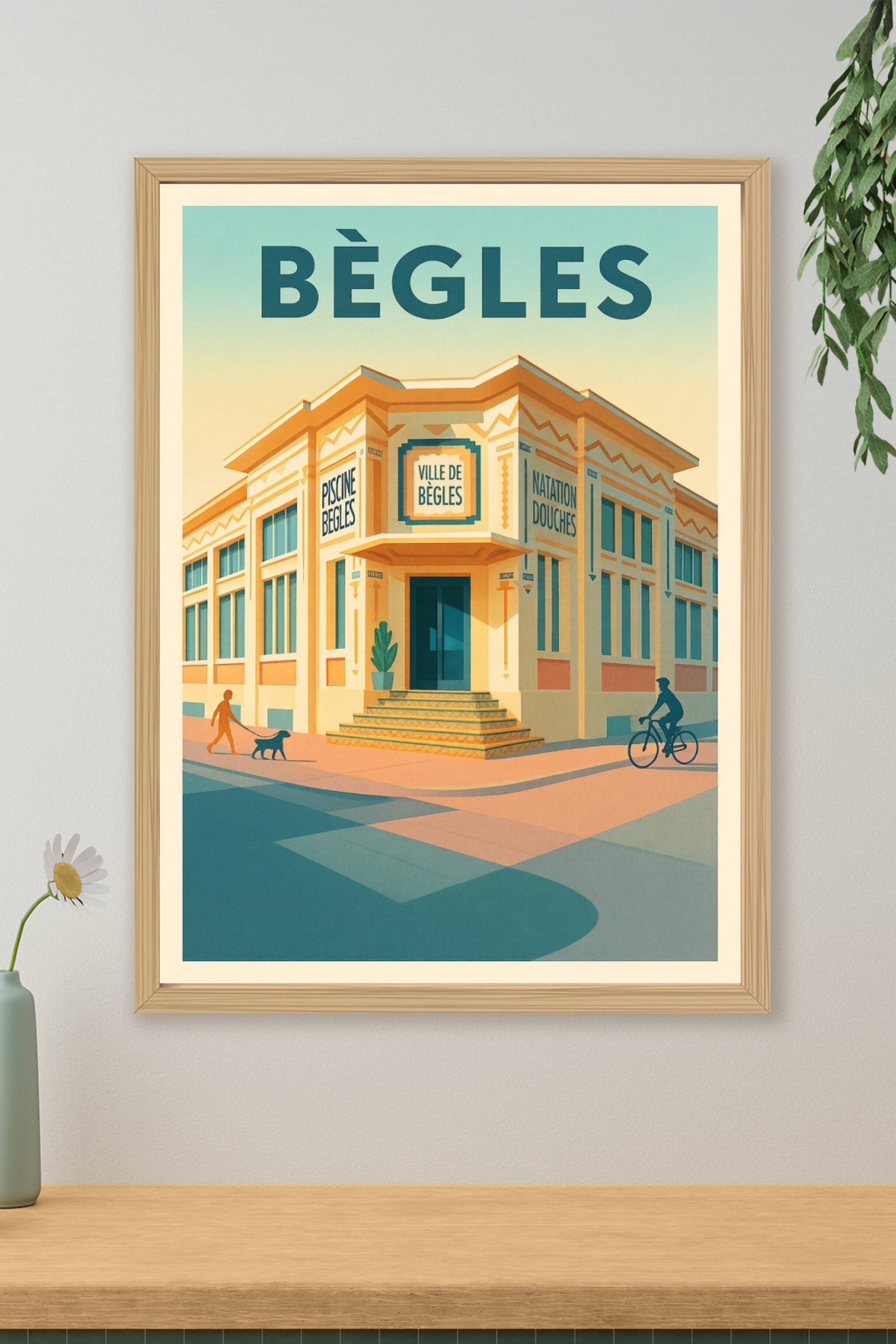 Affiche Bègles — Charme Art Déco et Vie Locale · poster d'art de Bègles