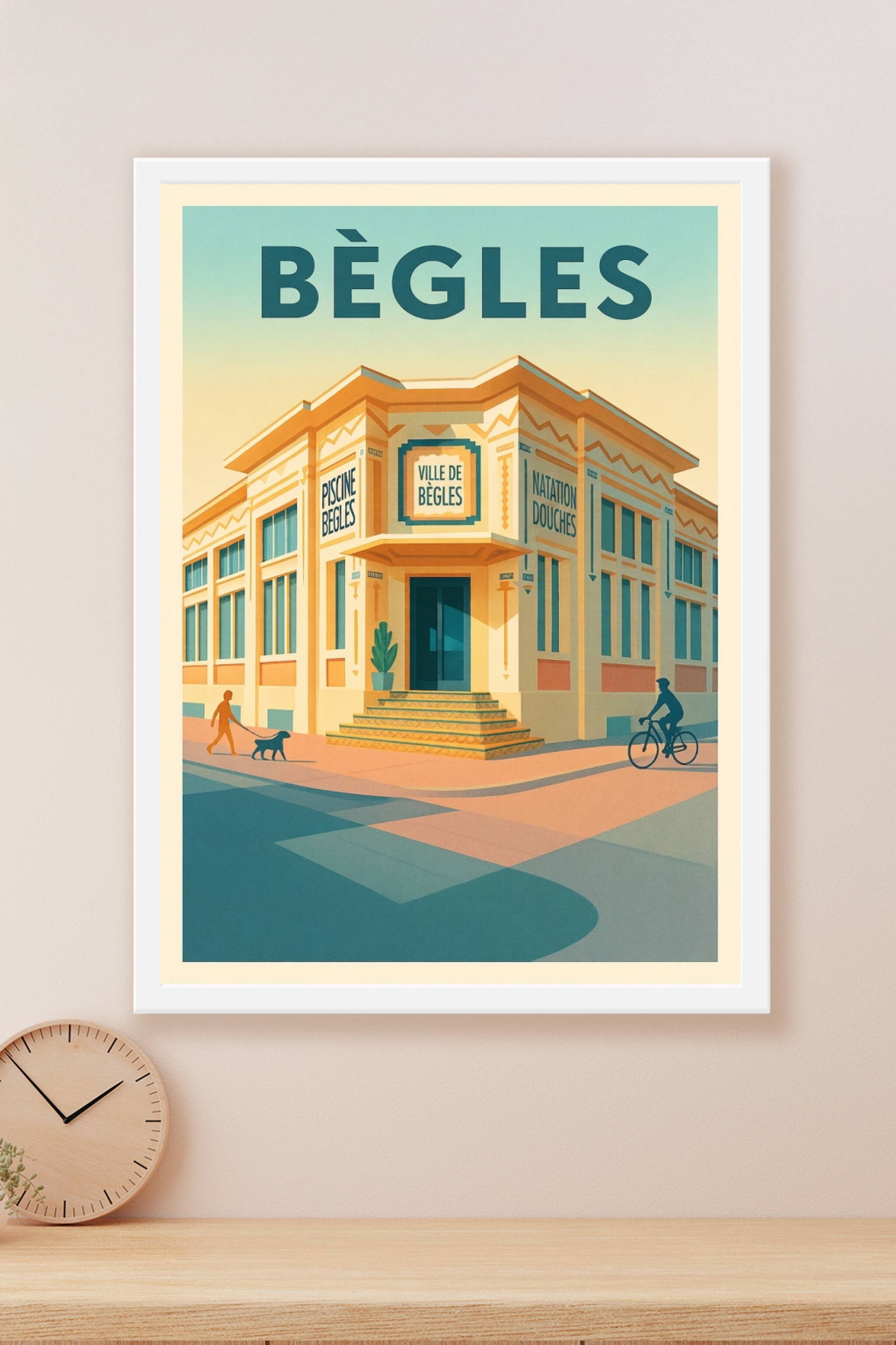 Affiche Bègles — Charme Art Déco et Vie Locale · poster d'art de Bègles