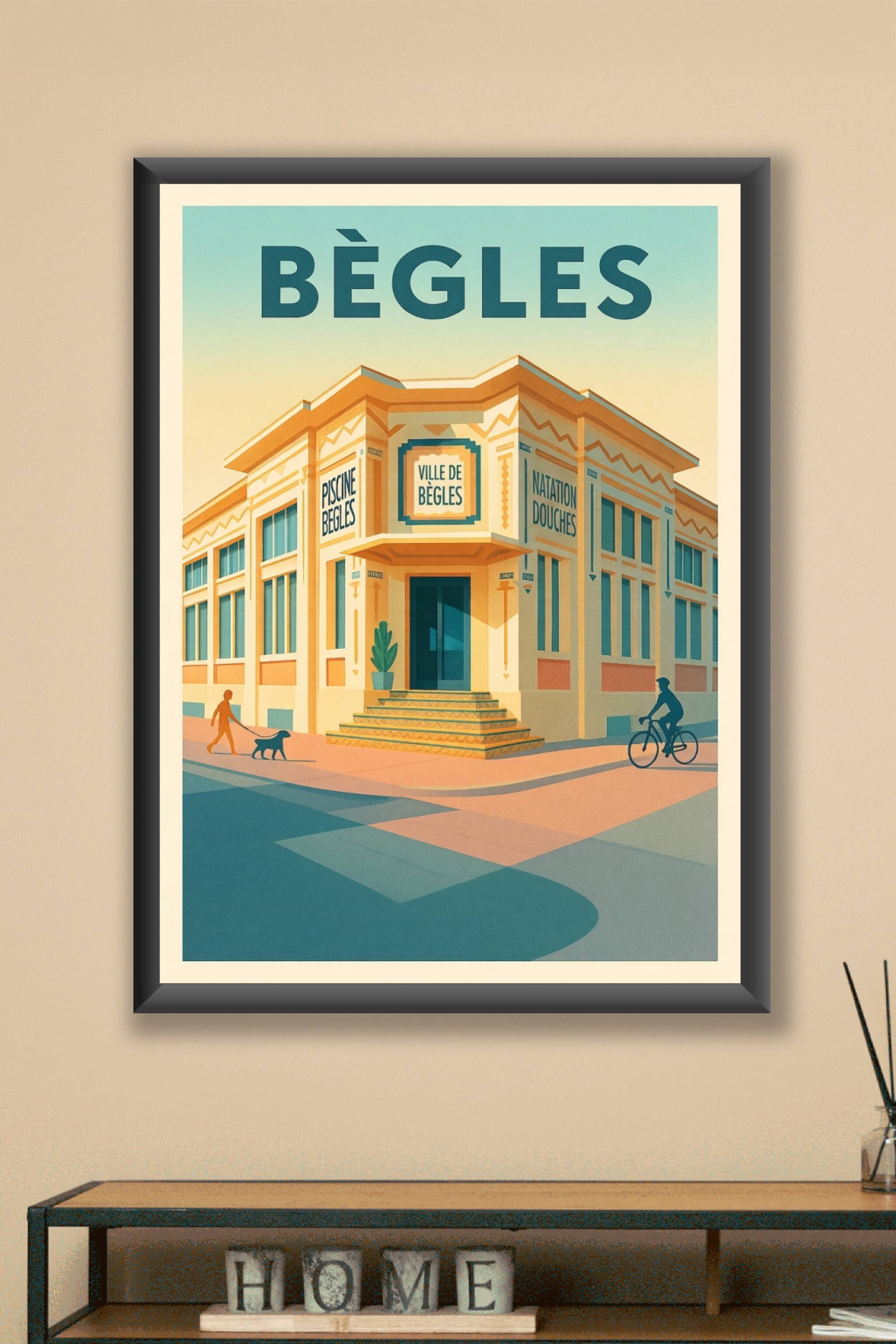 Affiche Bègles — Charme Art Déco et Vie Locale · poster d'art de Bègles