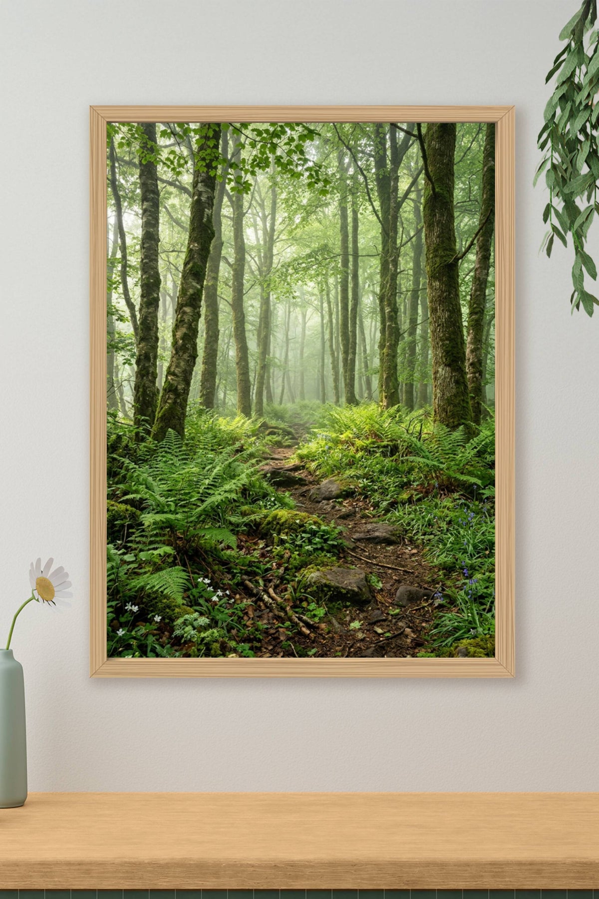 Poster de forêt, sentier de fougères