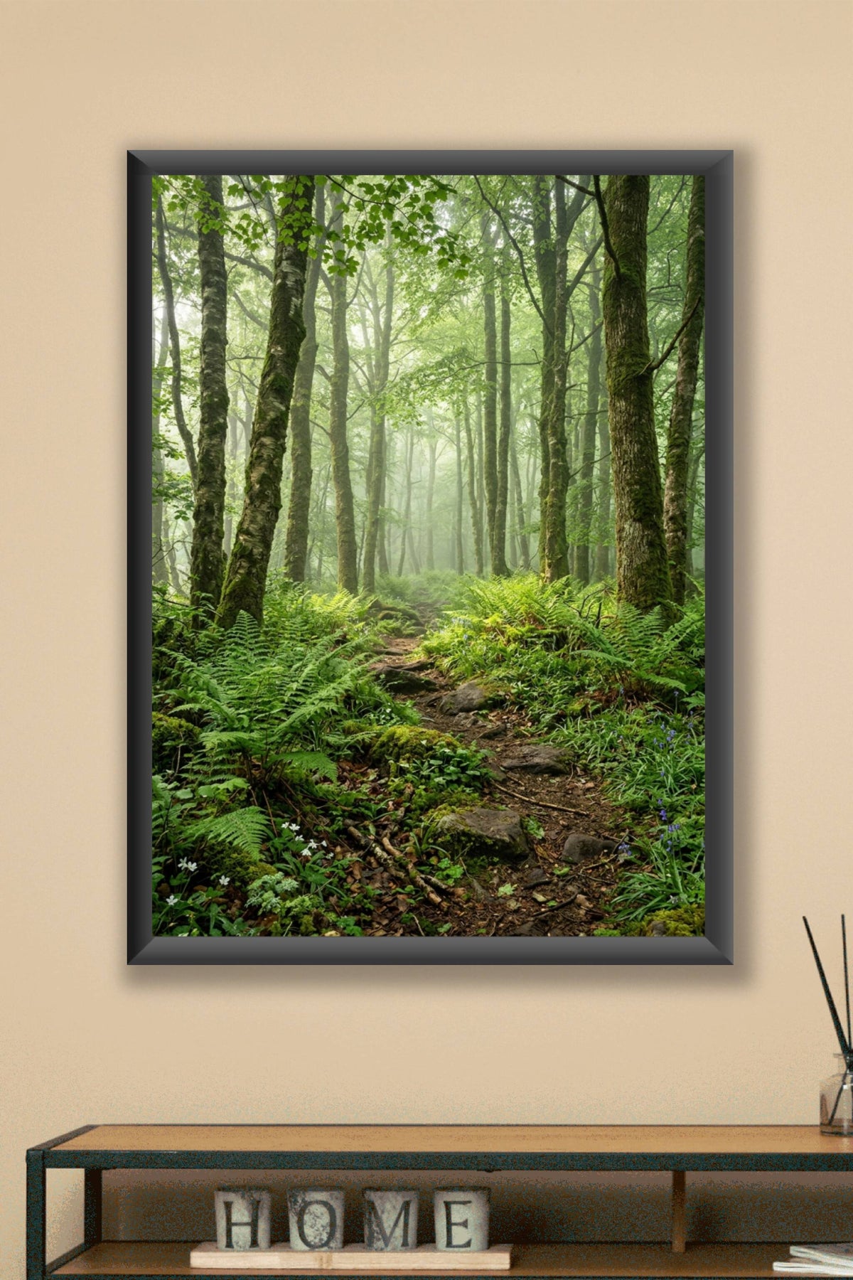 Poster de forêt, sentier de fougères