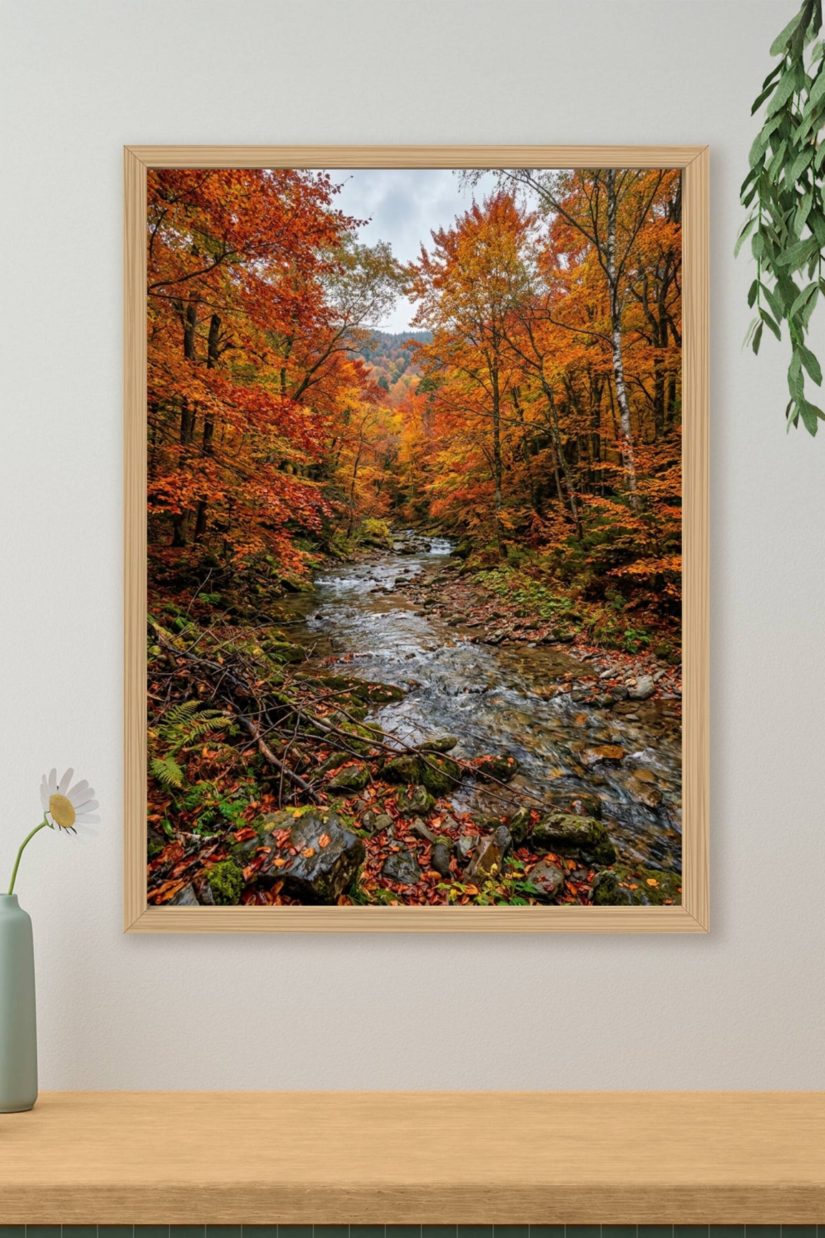 Affiche de Forêt d'Automne, poster rivière rocheuse