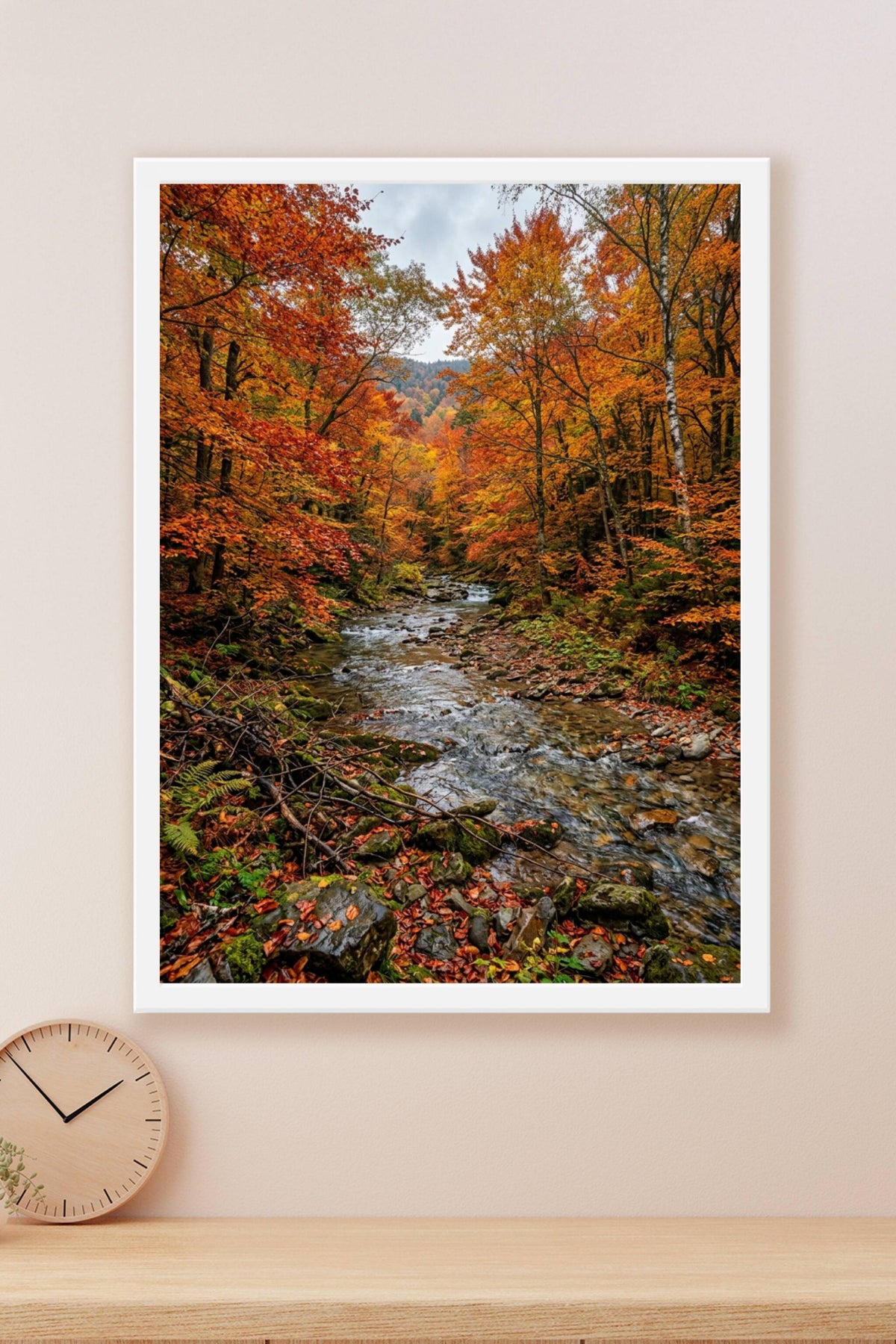 Affiche de Forêt d'Automne, poster rivière rocheuse