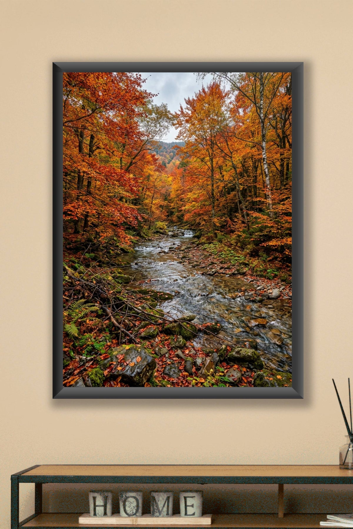 Affiche de Forêt d'Automne, poster rivière rocheuse