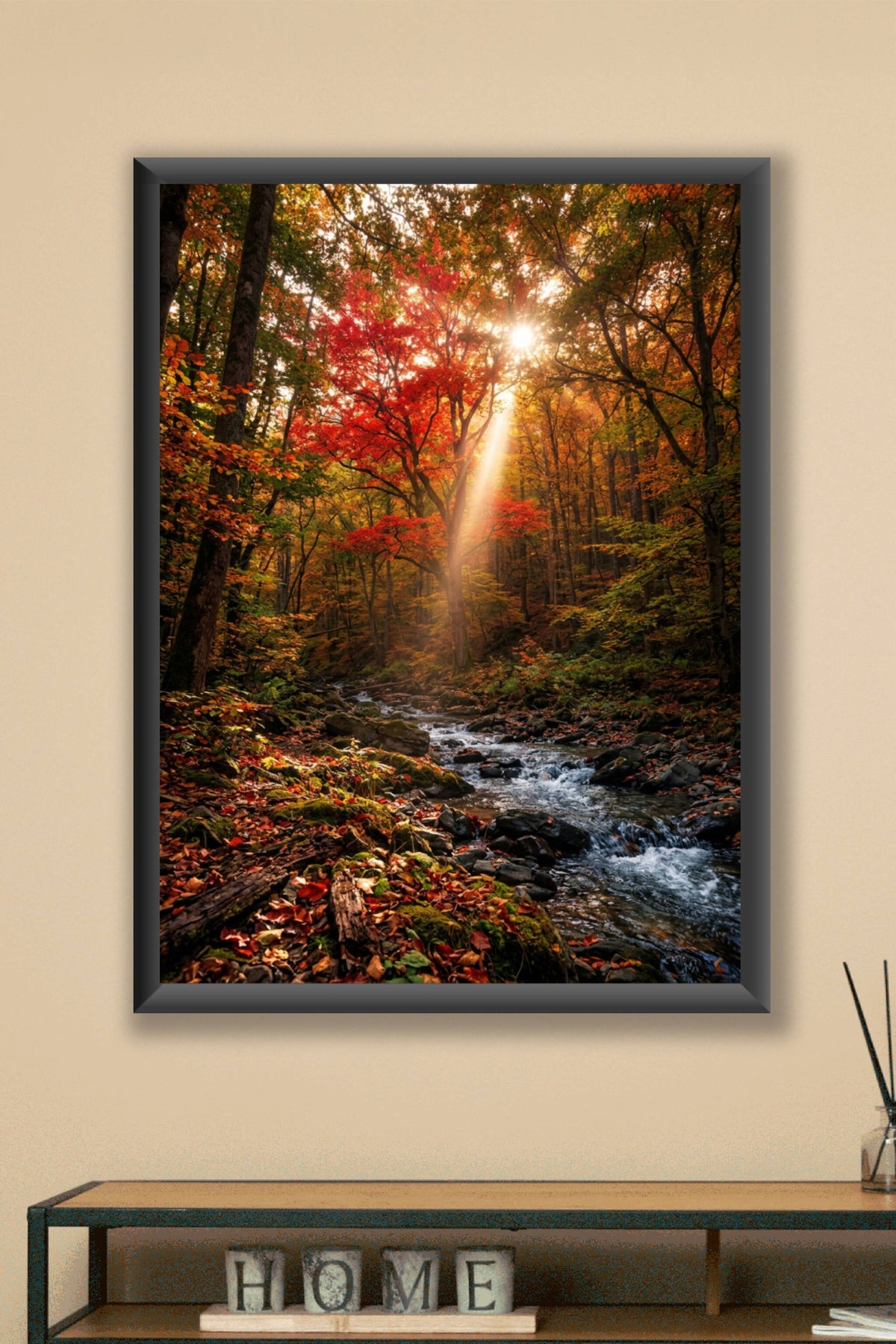 Affiche de Forêt d'automne, poster ruisseau