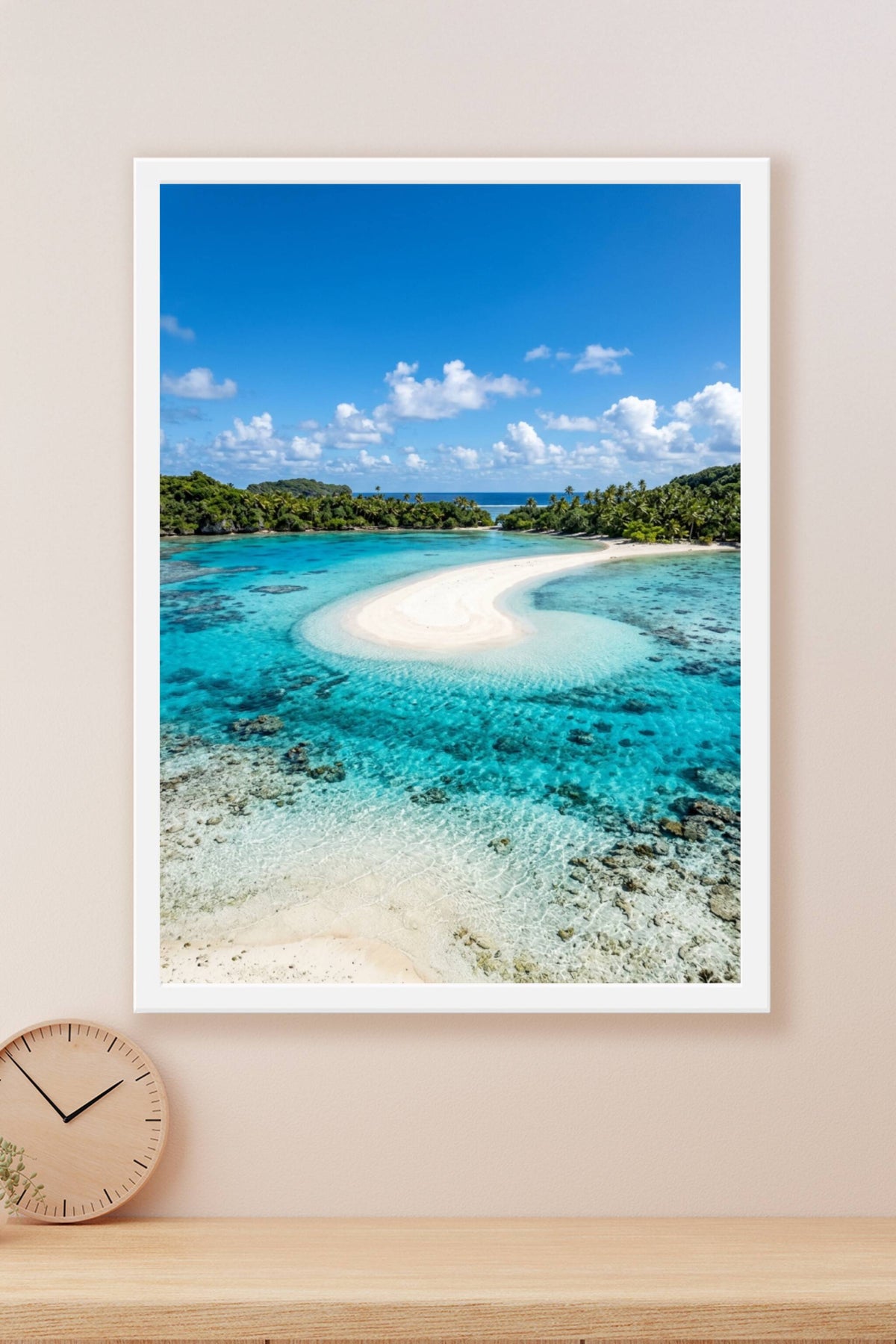 Affiche de lagon, poster banc de sable blanc