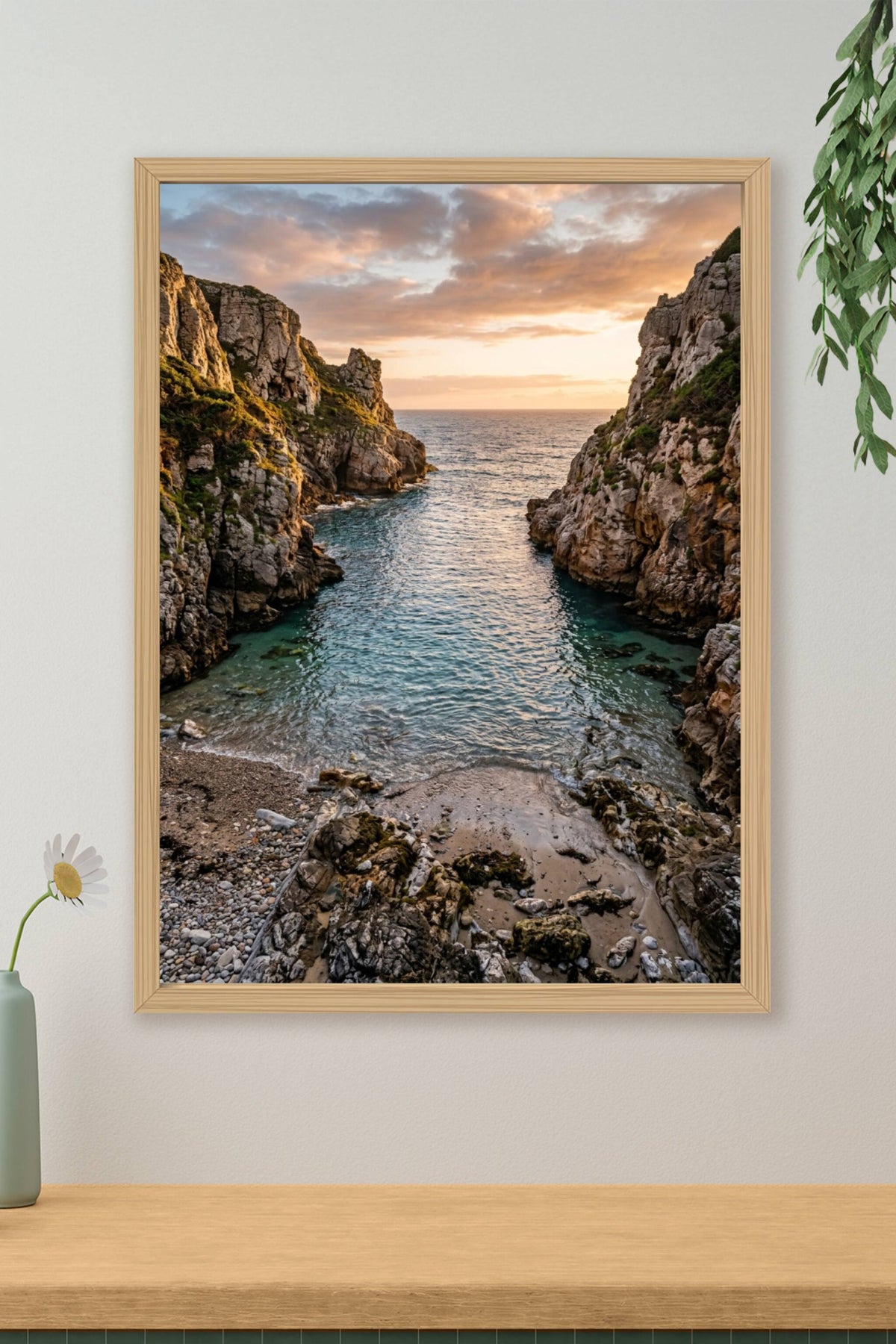 Affiche de Bretagne, poster de crique rocheuse