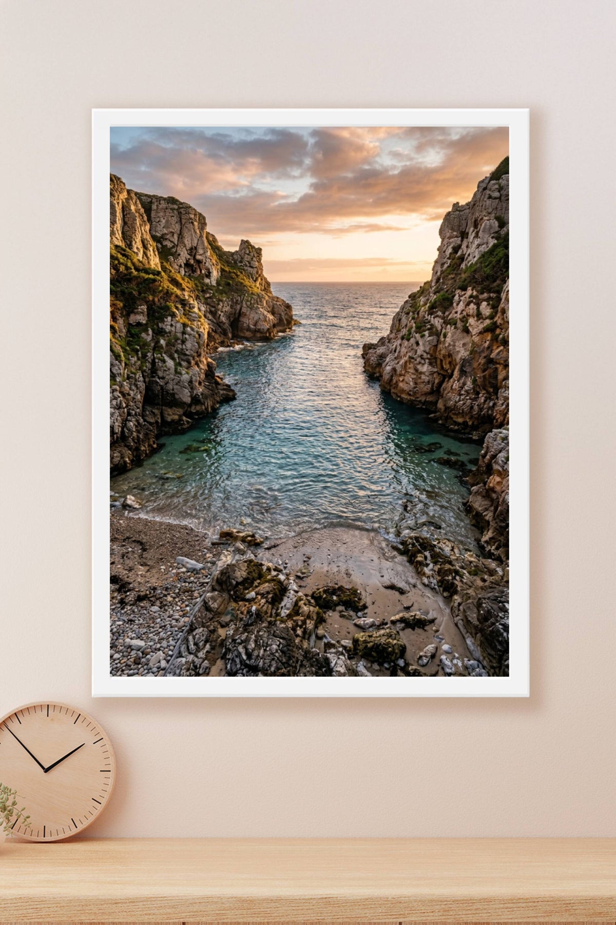 Affiche de Bretagne, poster de crique rocheuse