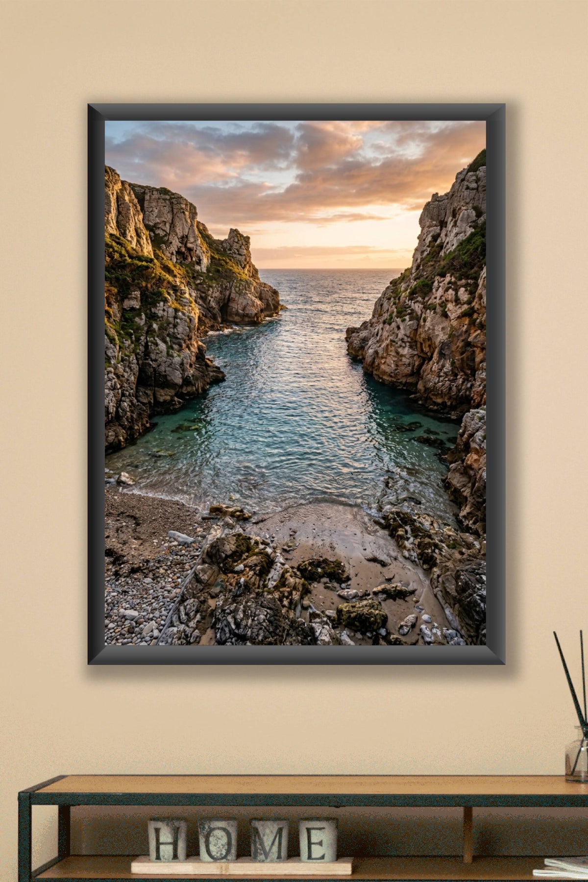 Affiche de Bretagne, poster de crique rocheuse