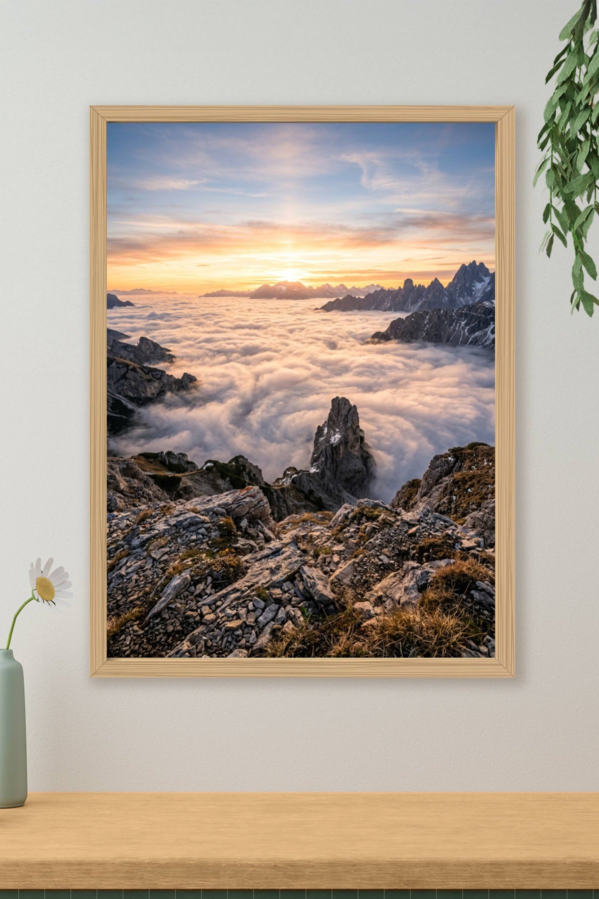 Affiche des Dolomites, poster mer de nuages