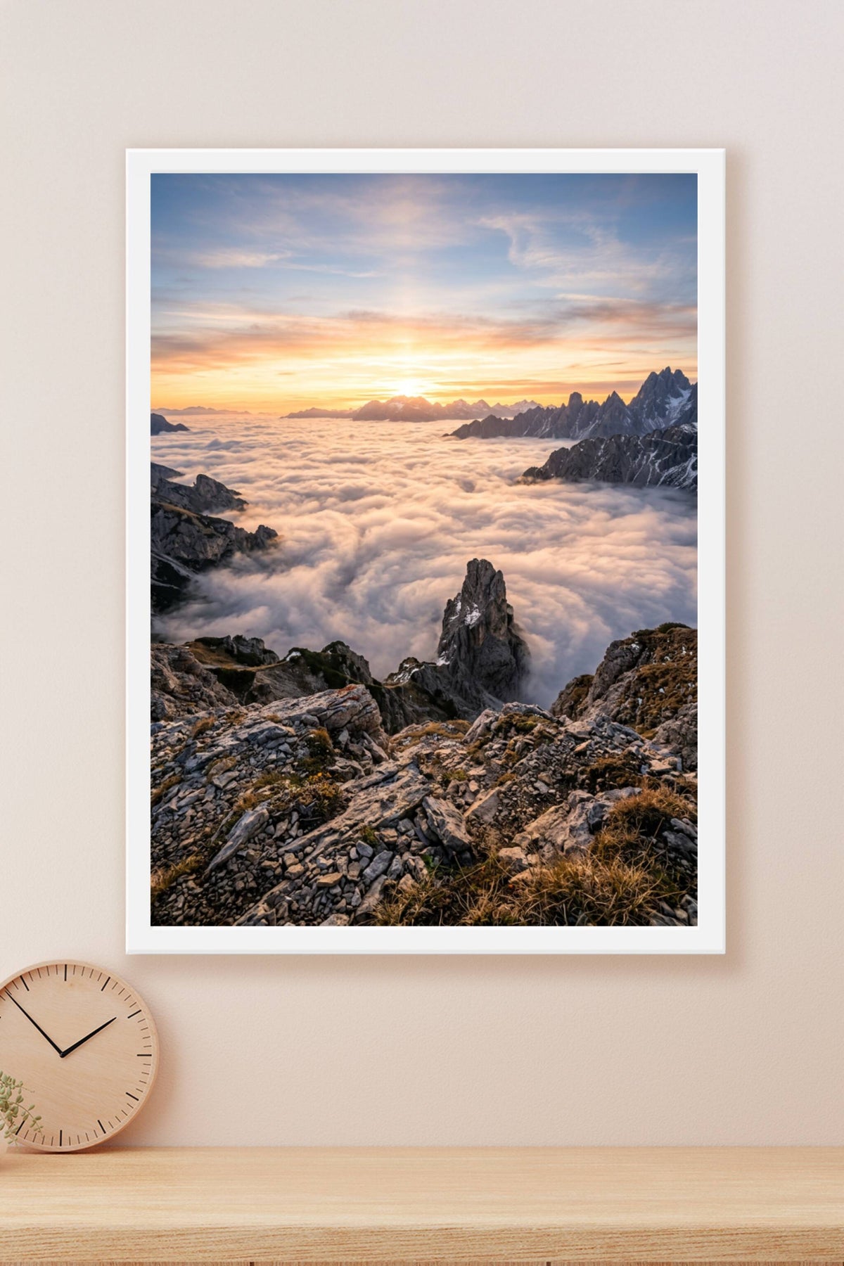 Affiche des Dolomites, poster mer de nuages