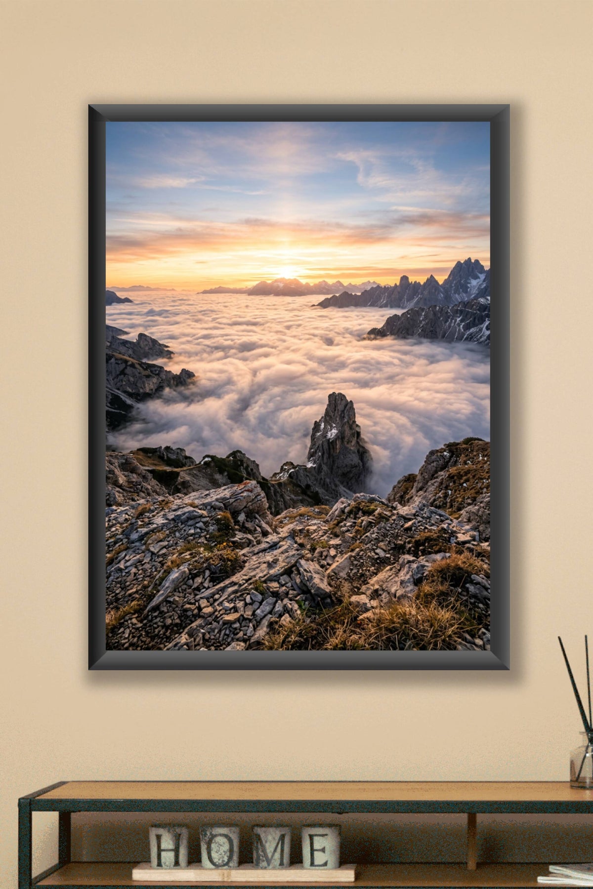 Affiche des Dolomites, poster mer de nuages