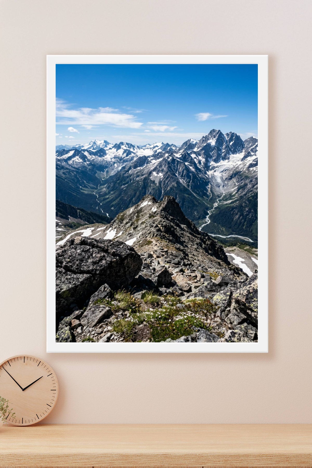 Affiche de Montagne, sommets enneigés