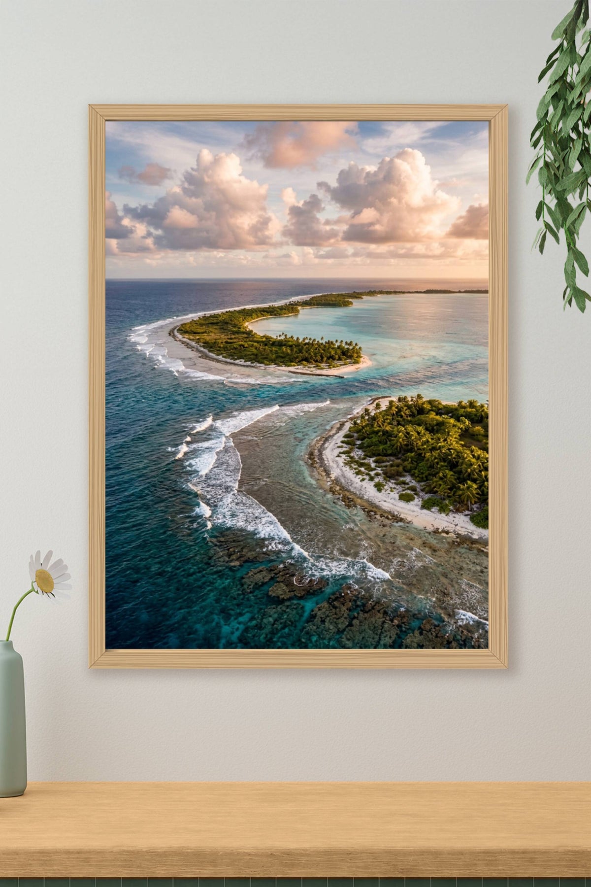 Affiche de Polynésie, poster atoll tropical