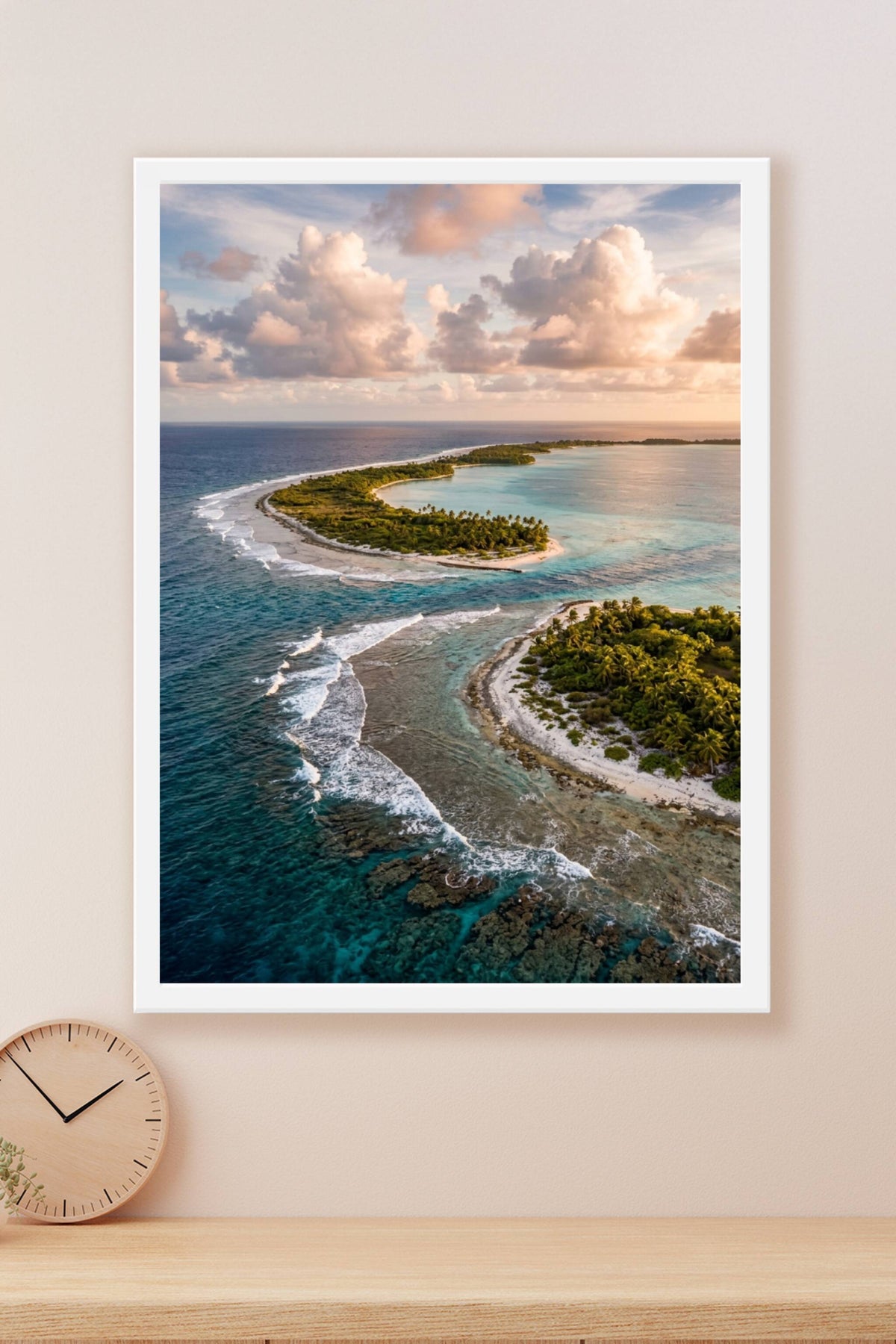 Affiche de Polynésie, poster atoll tropical