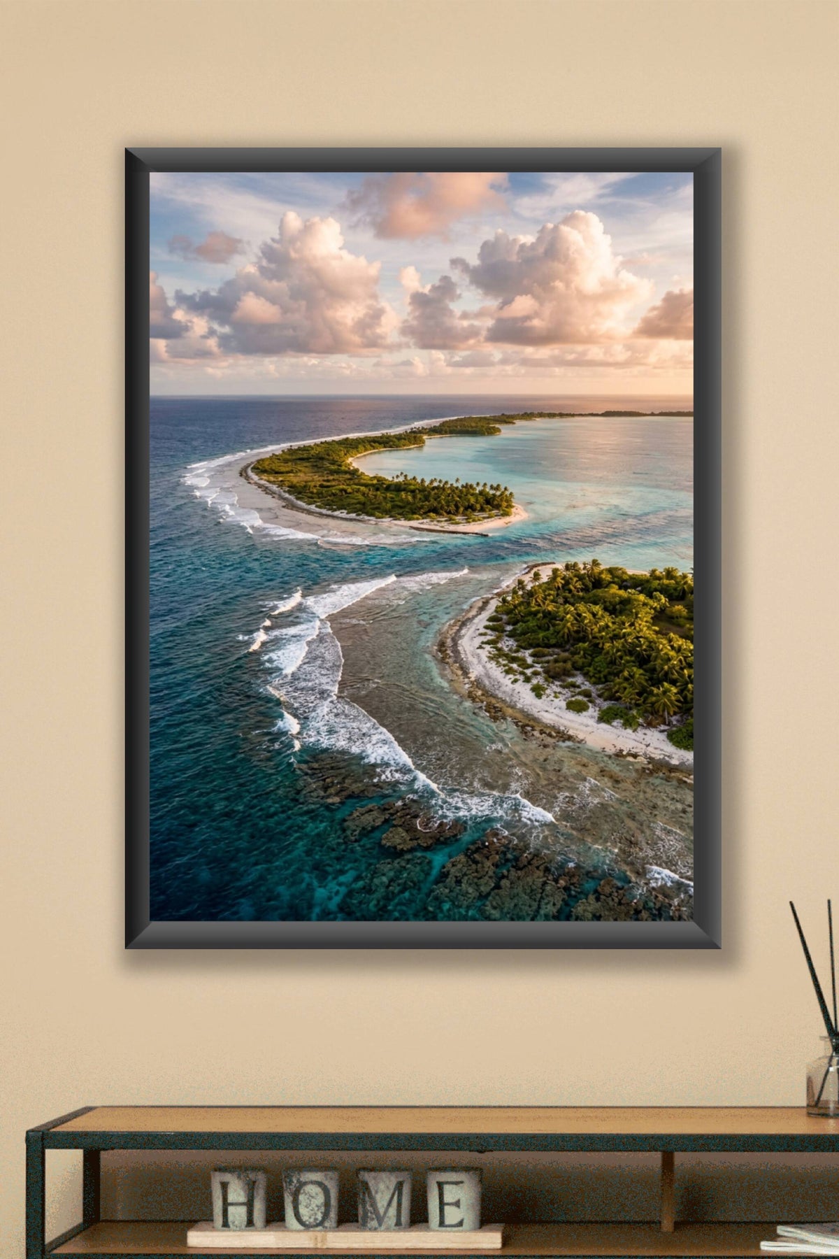Affiche de Polynésie, poster atoll tropical