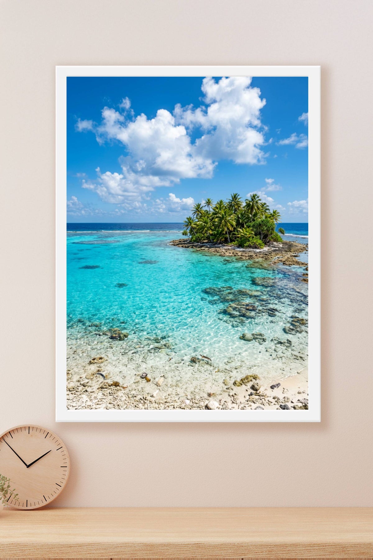 Affiche d'île tropicale, poster lagon turquoise