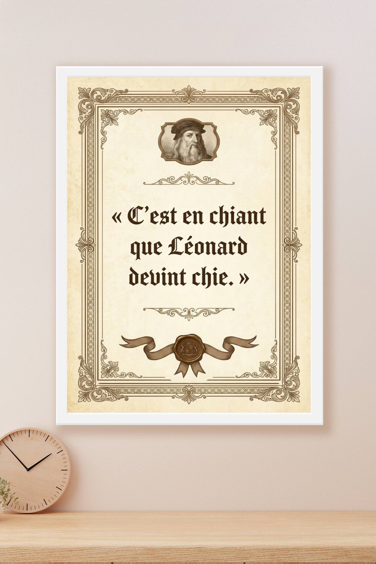 Affiche de Léonard, poster toilettes vintage