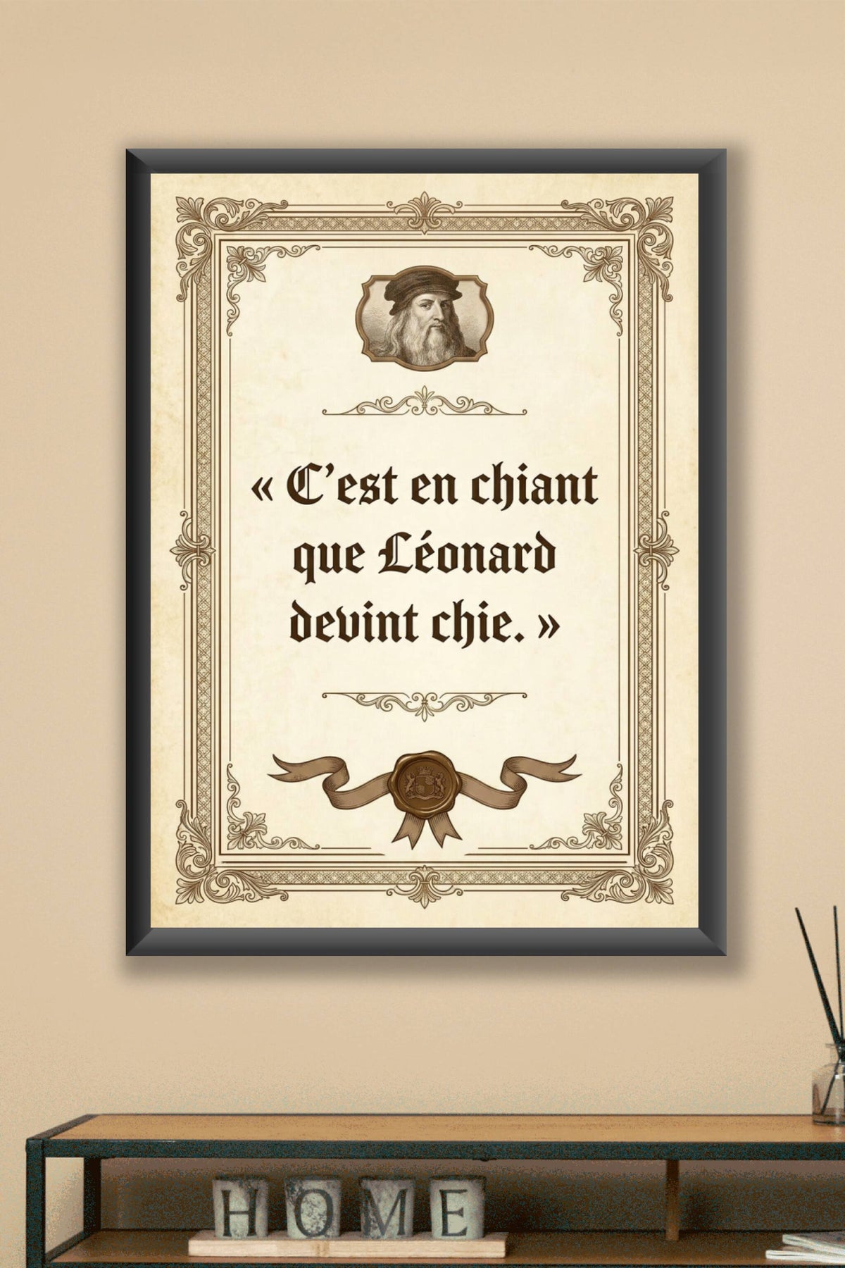 Affiche de Léonard, poster toilettes vintage