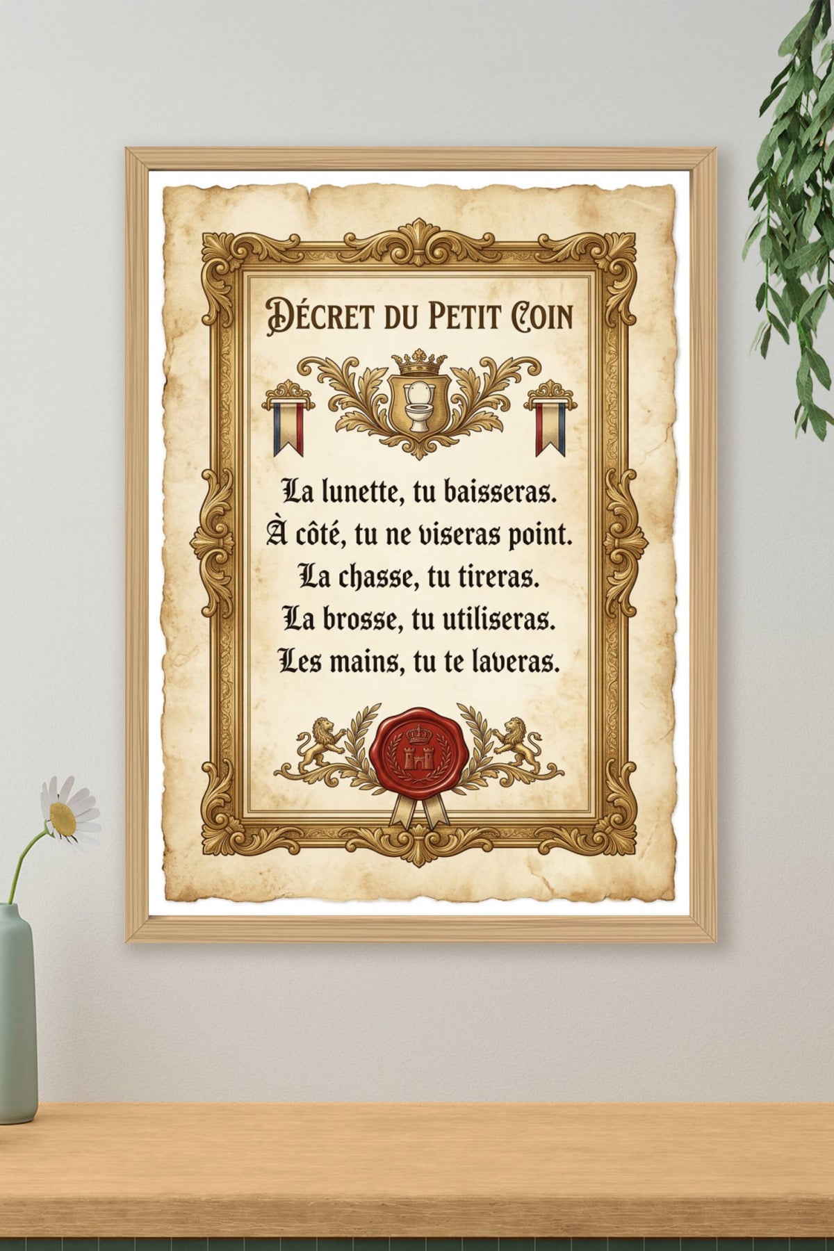 Affiche Décret du Petit Coin, poster de toilettes