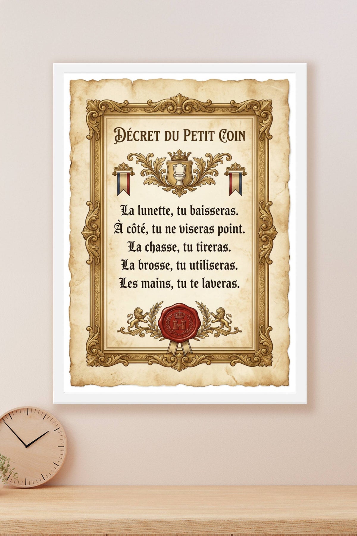 Affiche Décret du Petit Coin, poster de toilettes