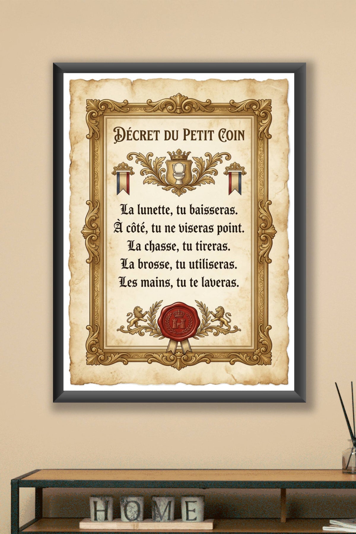 Affiche Décret du Petit Coin, poster de toilettes