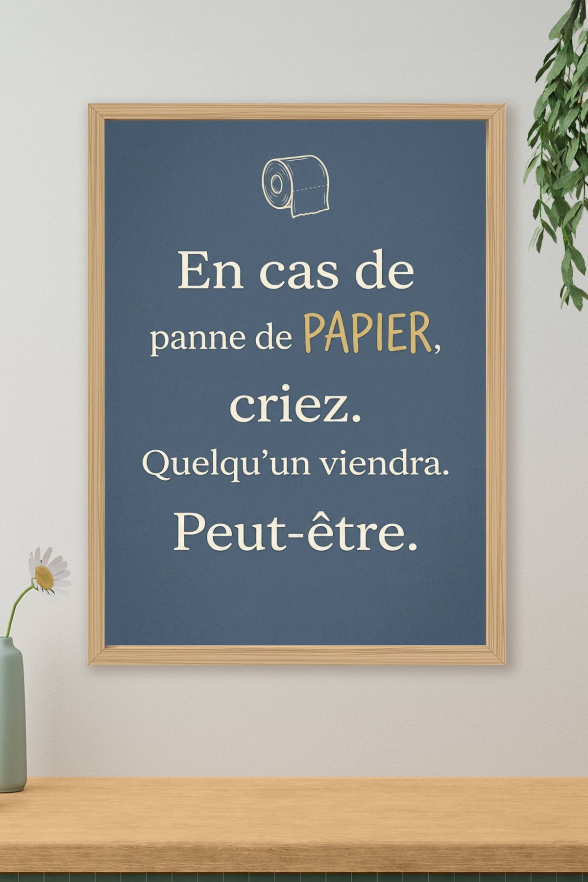 Poster Panne de Papier, affiche humour toilettes