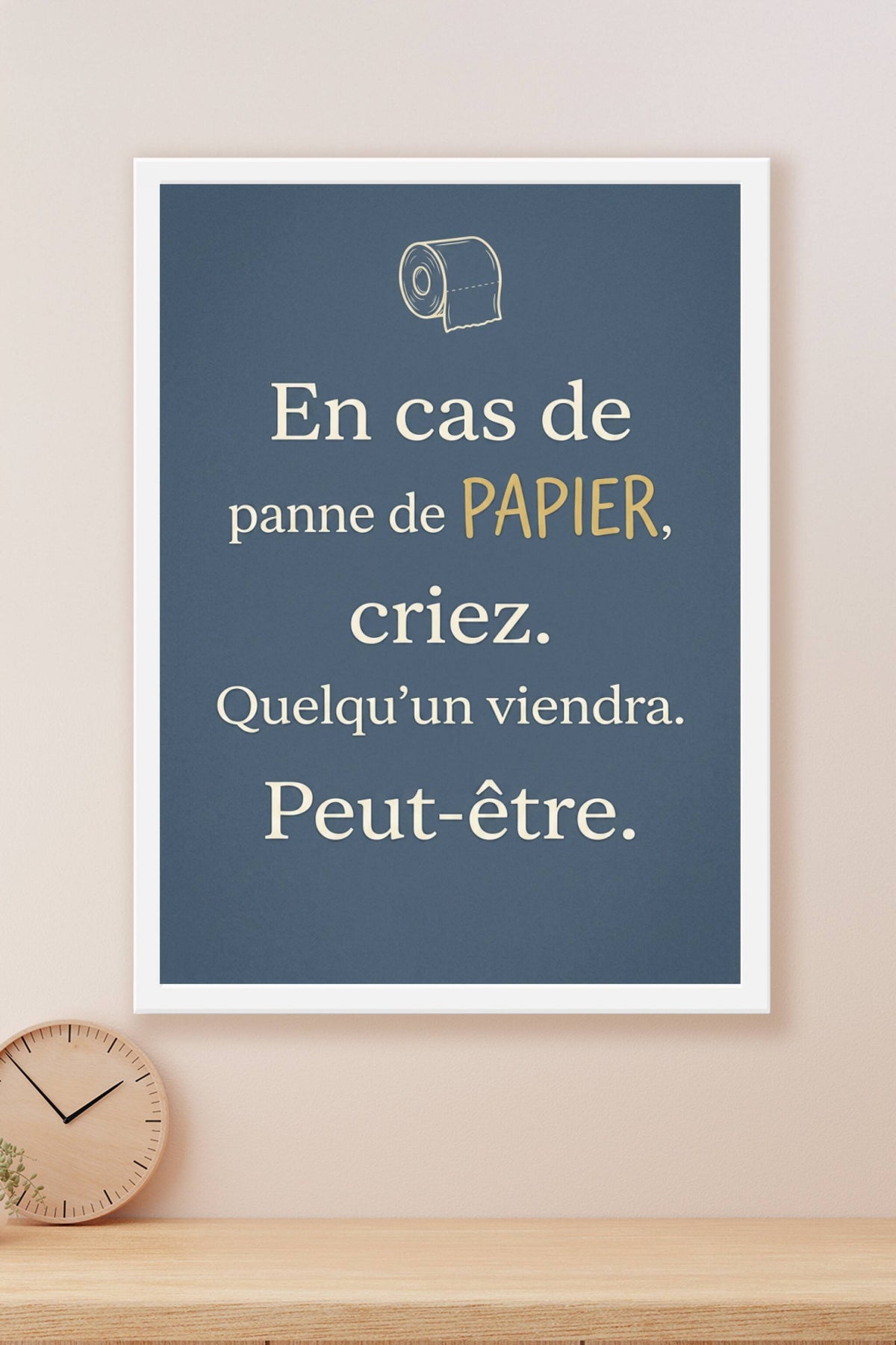 Poster Panne de Papier, affiche humour toilettes