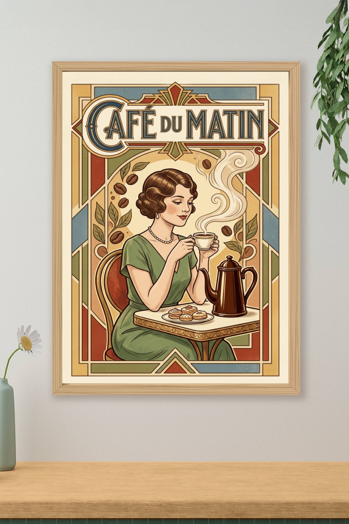 Affiche Café du Matin, style Art Déco