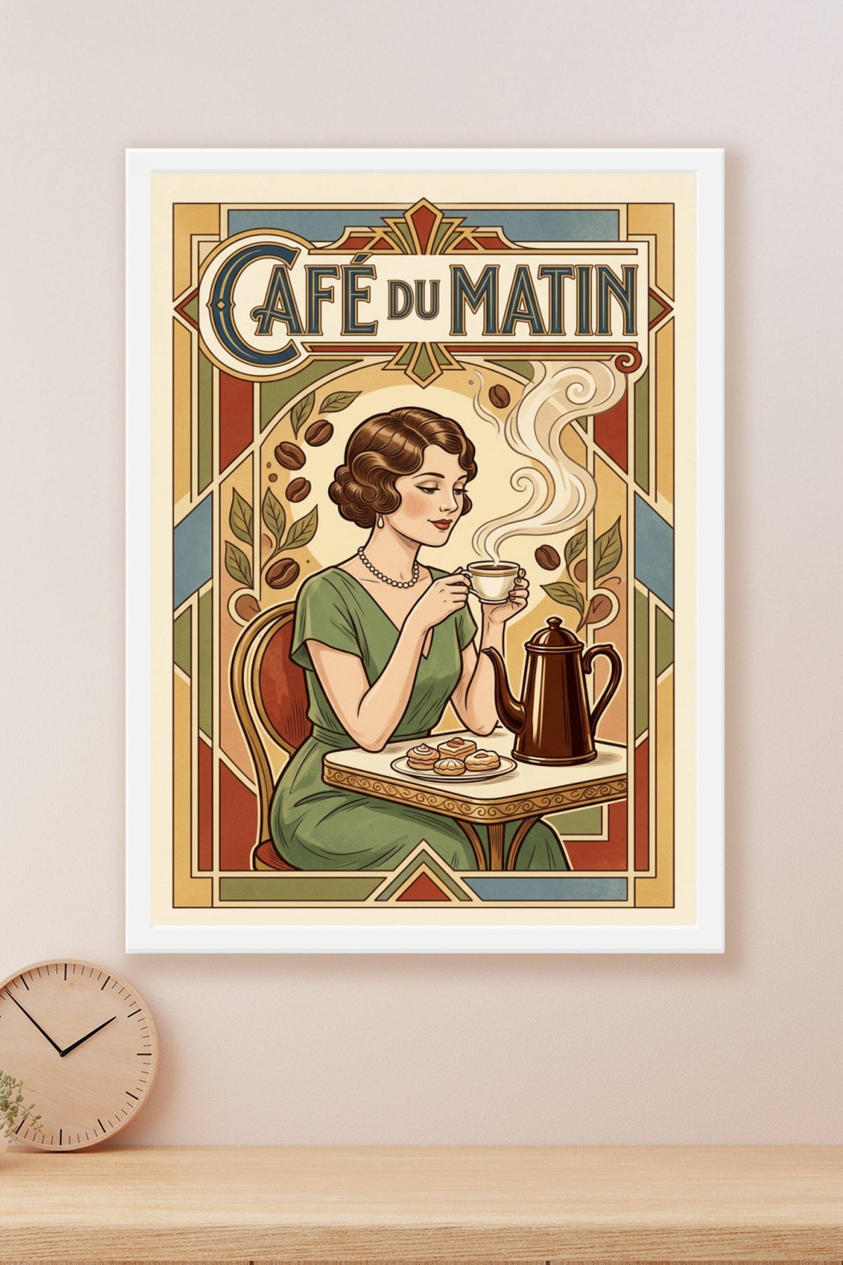Affiche Café du Matin, style Art Déco