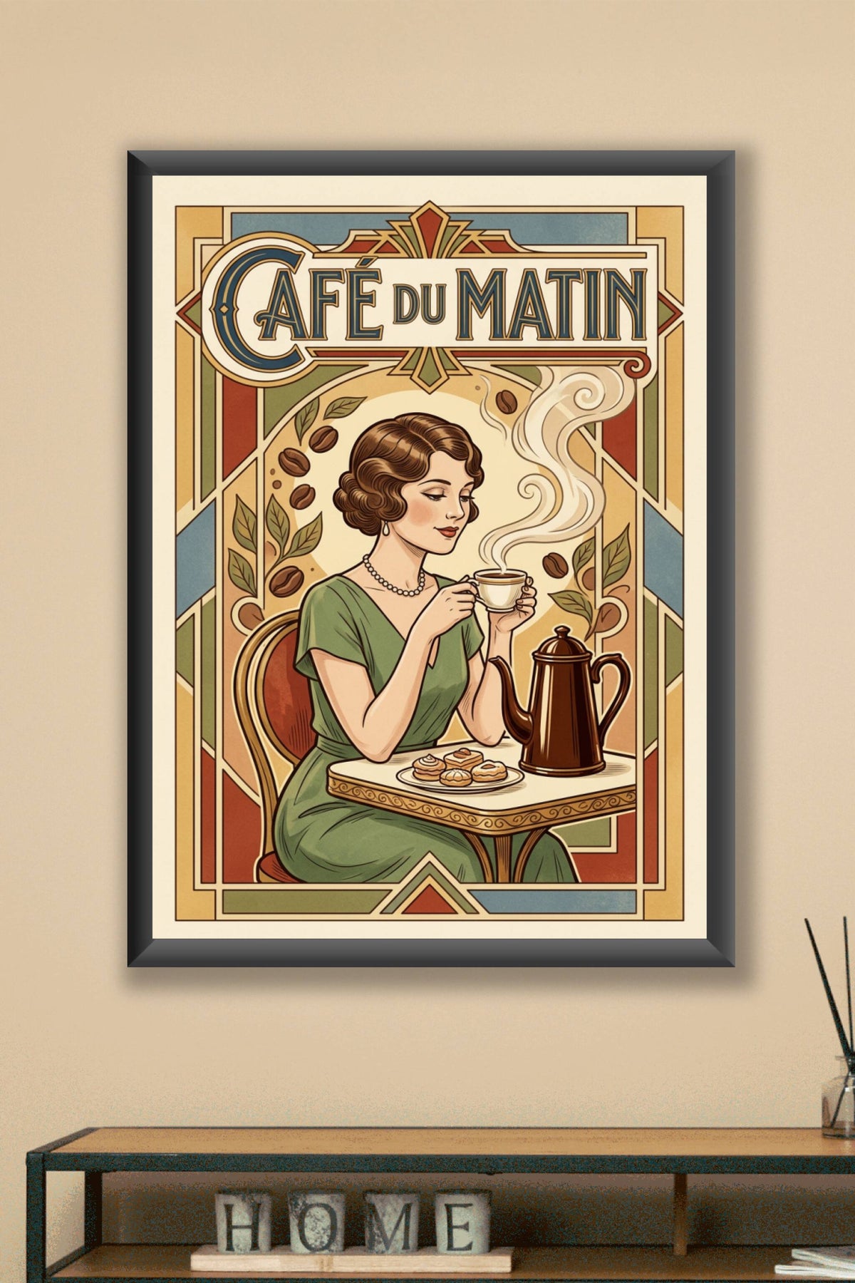 Affiche Café du Matin, style Art Déco