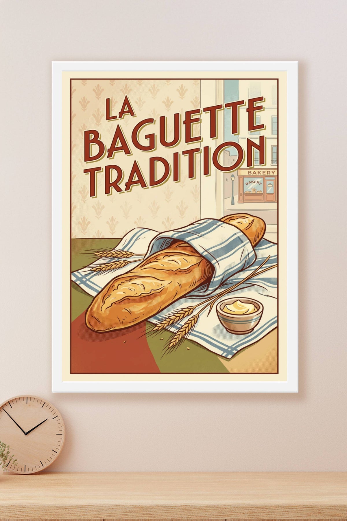 Poster La Baguette Tradition, style vintage