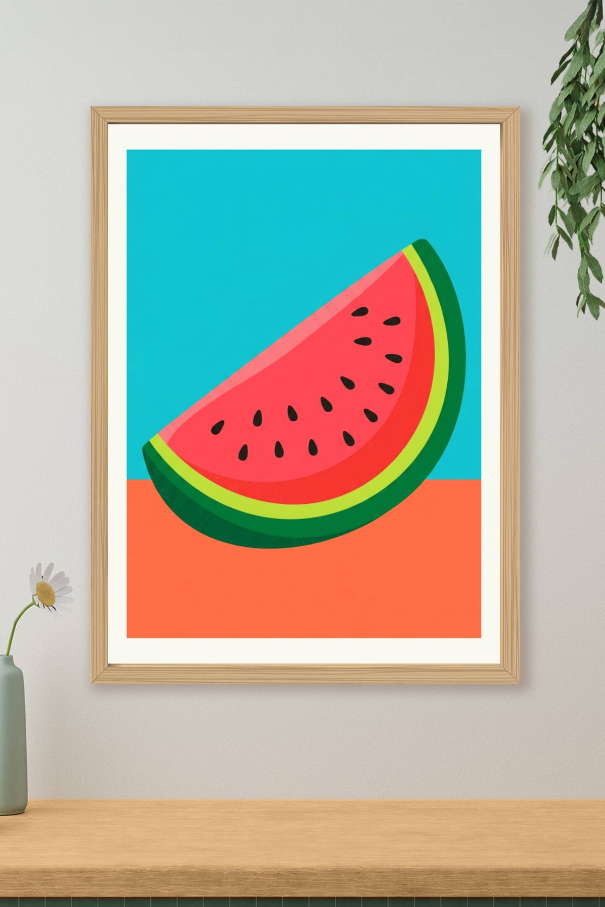 Affiche de pastèque, poster cuisine pop